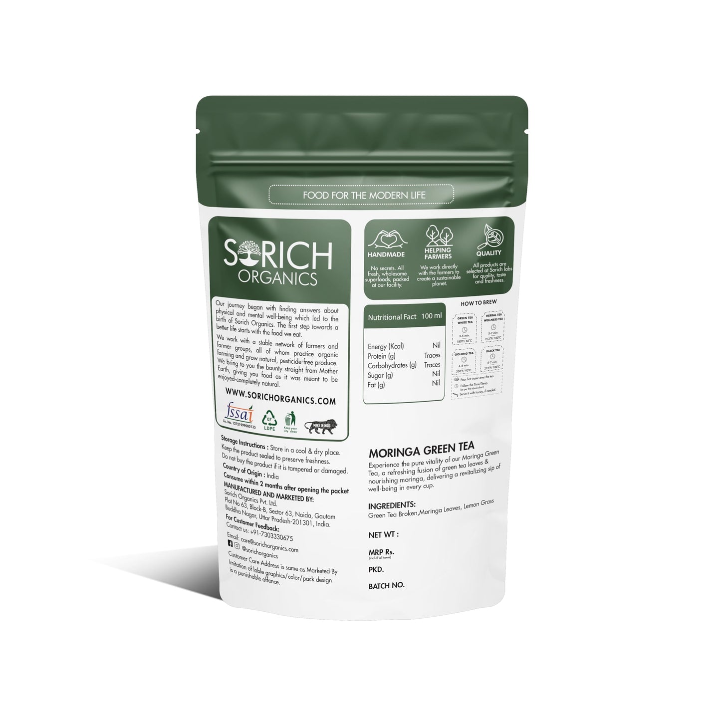 Sorich Organics Moringa Green Tea – Loose Leaf 50g | Supports Detox & Cleansing | Boosts Immunity | Aids Digestion Digestion herbal tea, Natural Herbal Tea for Men & Women