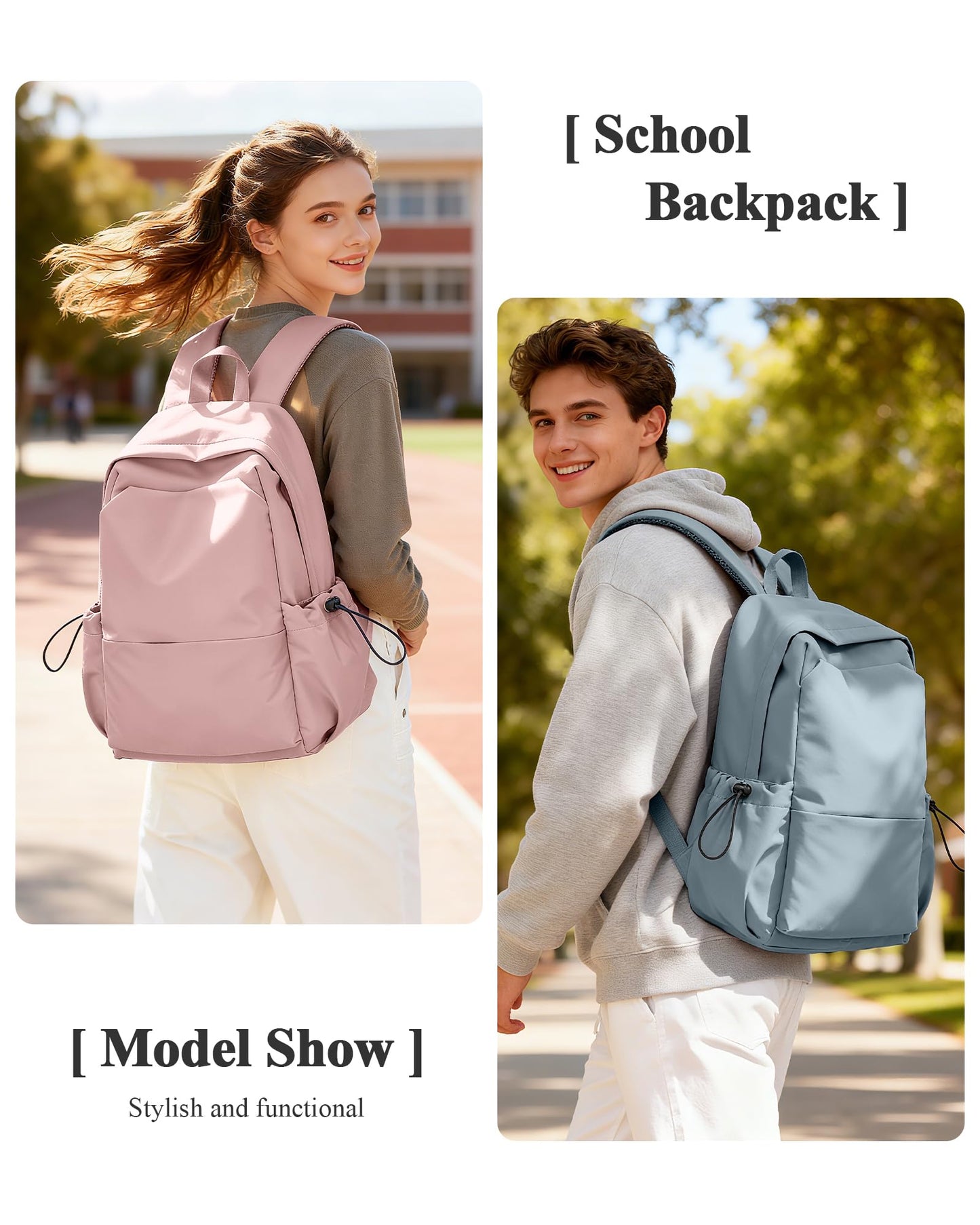 UPPACK Casual Backpack School Backpack, Pink