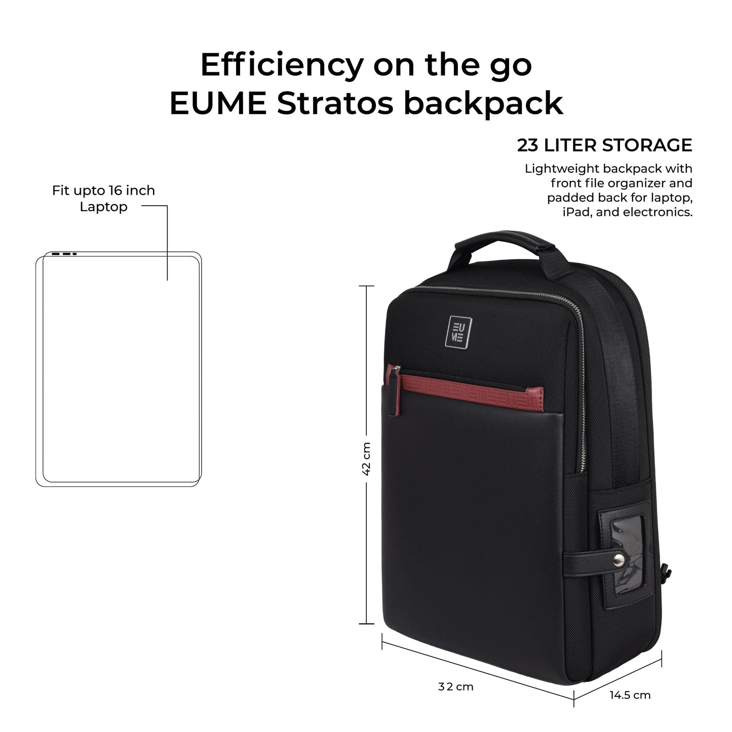 EUME Stratos 23L Laptop bags for Men Office Use | Stylish Backpack Bag- image 8