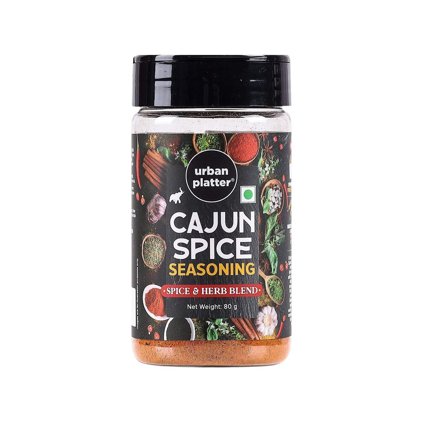 Urban Platter Cajun Spice Seasoning, 80g (Bold Blend of French, African and Southern American Flavours | Spicy and Aromatic | Great for Fries, Grills and Stir-Fries)