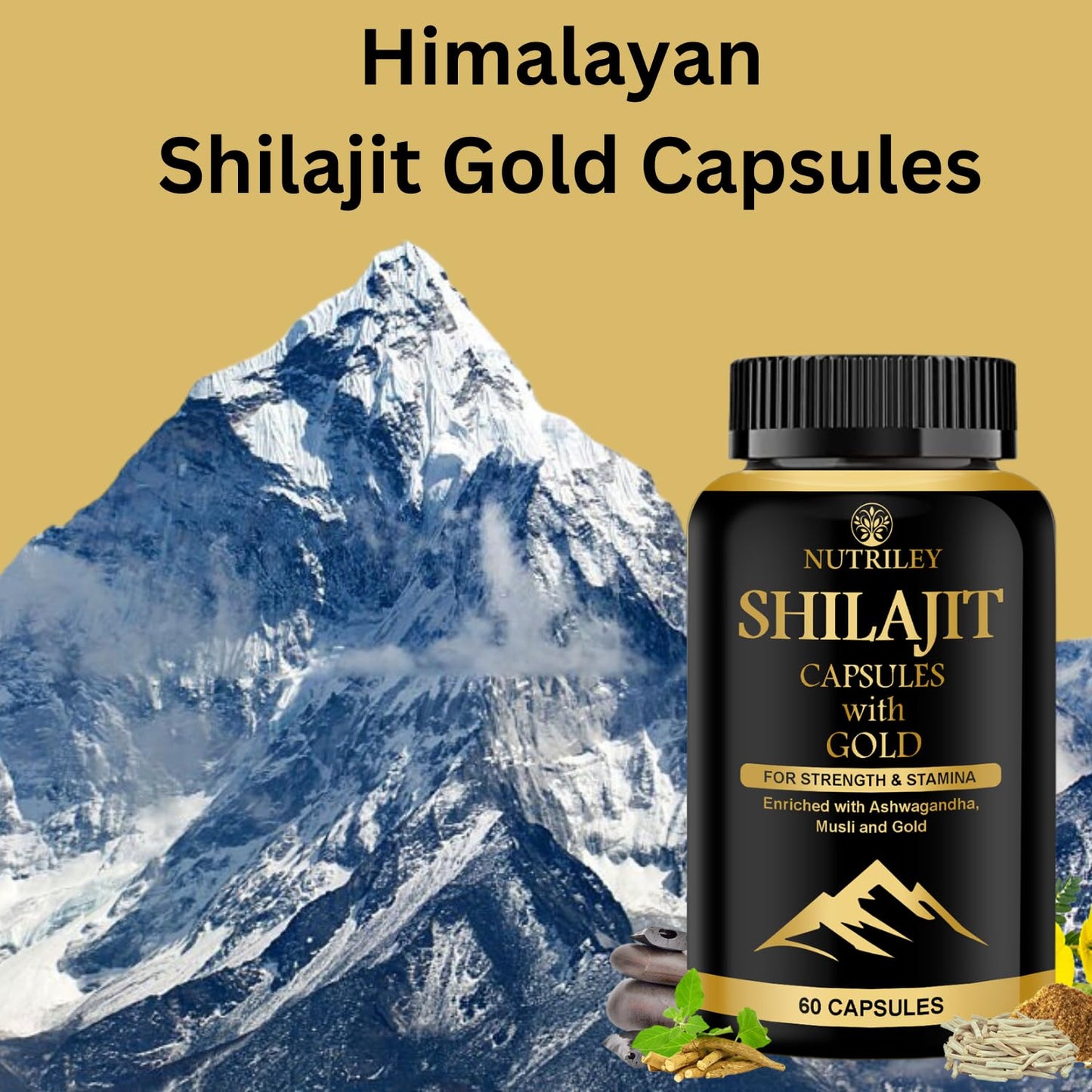 Nutriley Shilajit Gold Capsules for Men with Ashwagandha, Safed Musli (- image 6