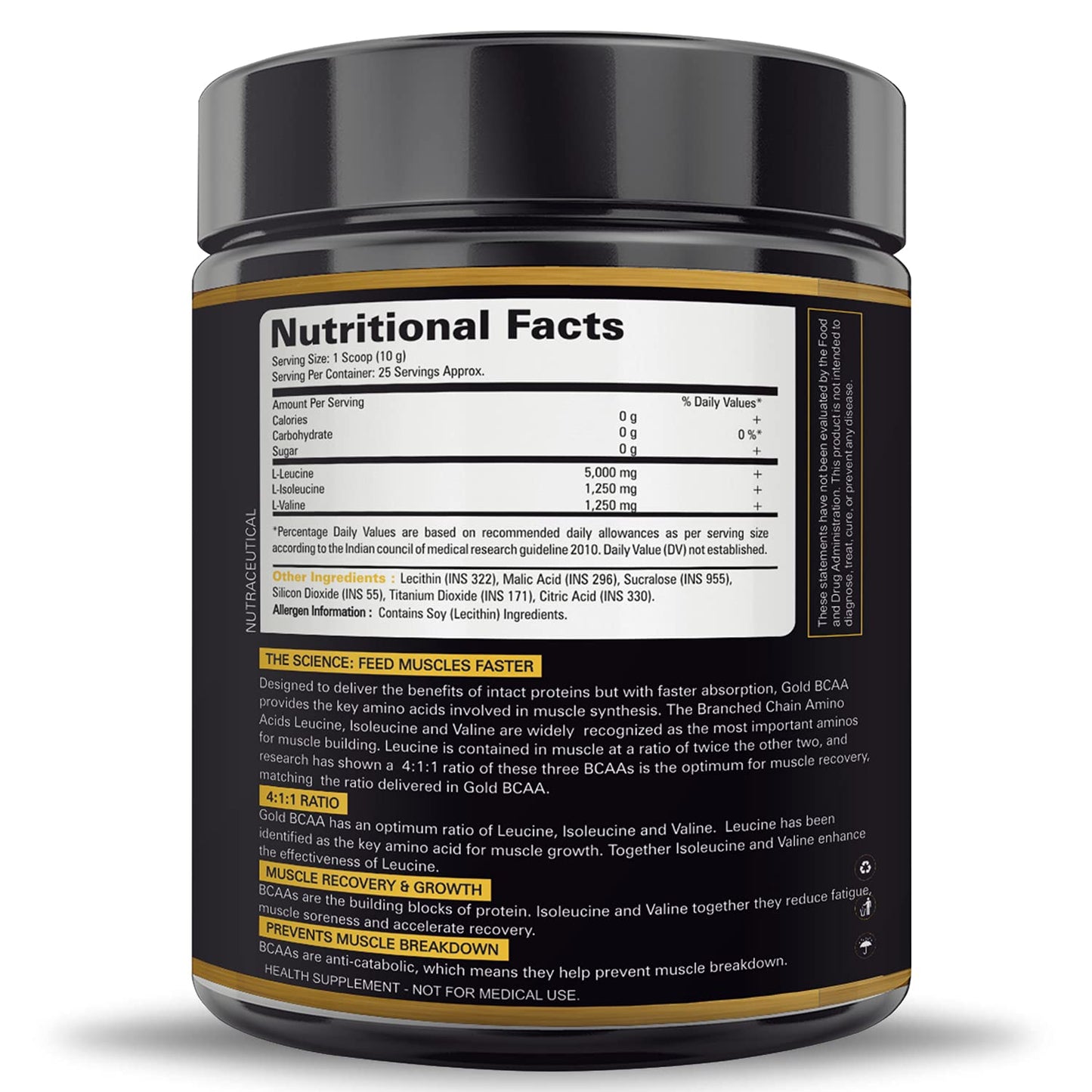 Wellspro Gold BCAA Supplement Powder 250G, Gold Ratio 4:1:1, Intra Workout Supplement for Muscle Growth & Faster Recovery, Keto Friendly, Caffeine Free (Mix Berry Flavor)