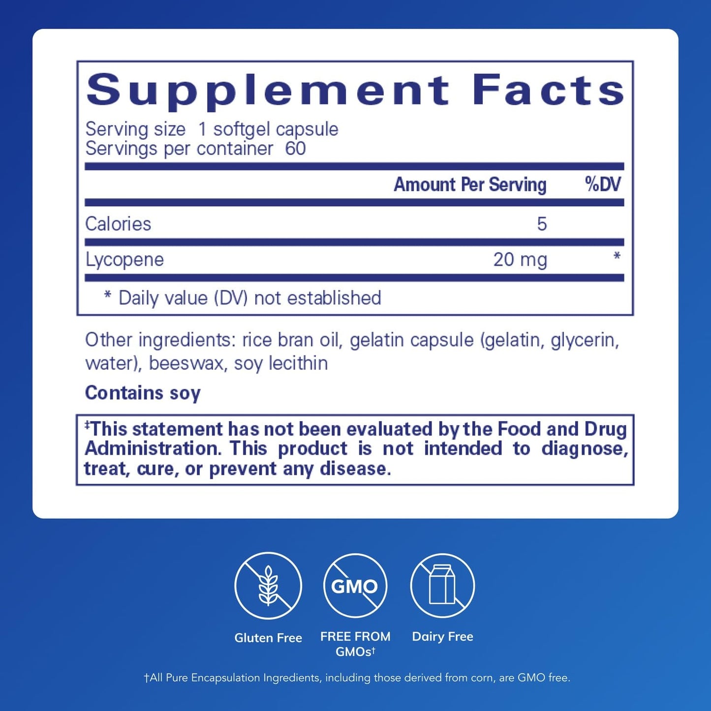 Pure Encapsulations - Lycopene 20 mg 60 gels