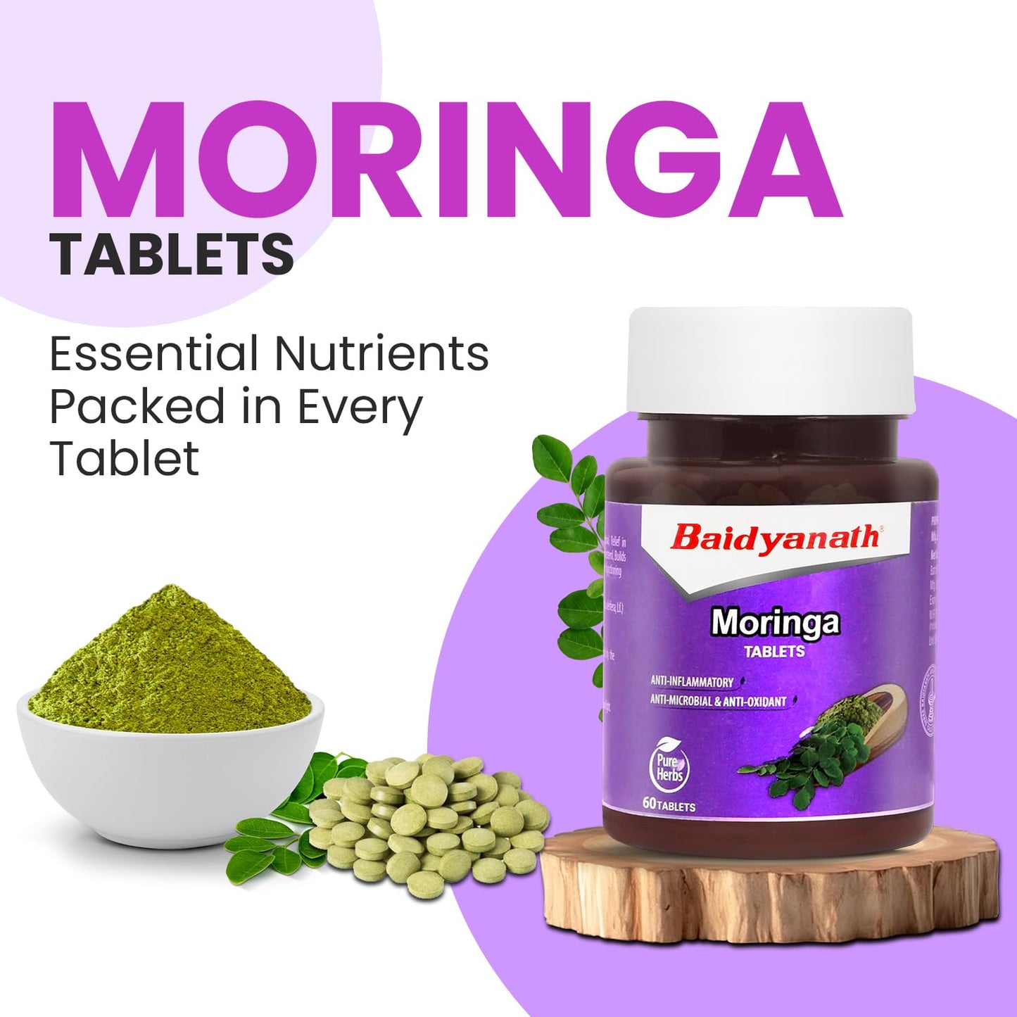 Baidyanath Moringa Tablets 60 Tabs (Pack of 1) –Drumstick Leaf Tablets|- image 8