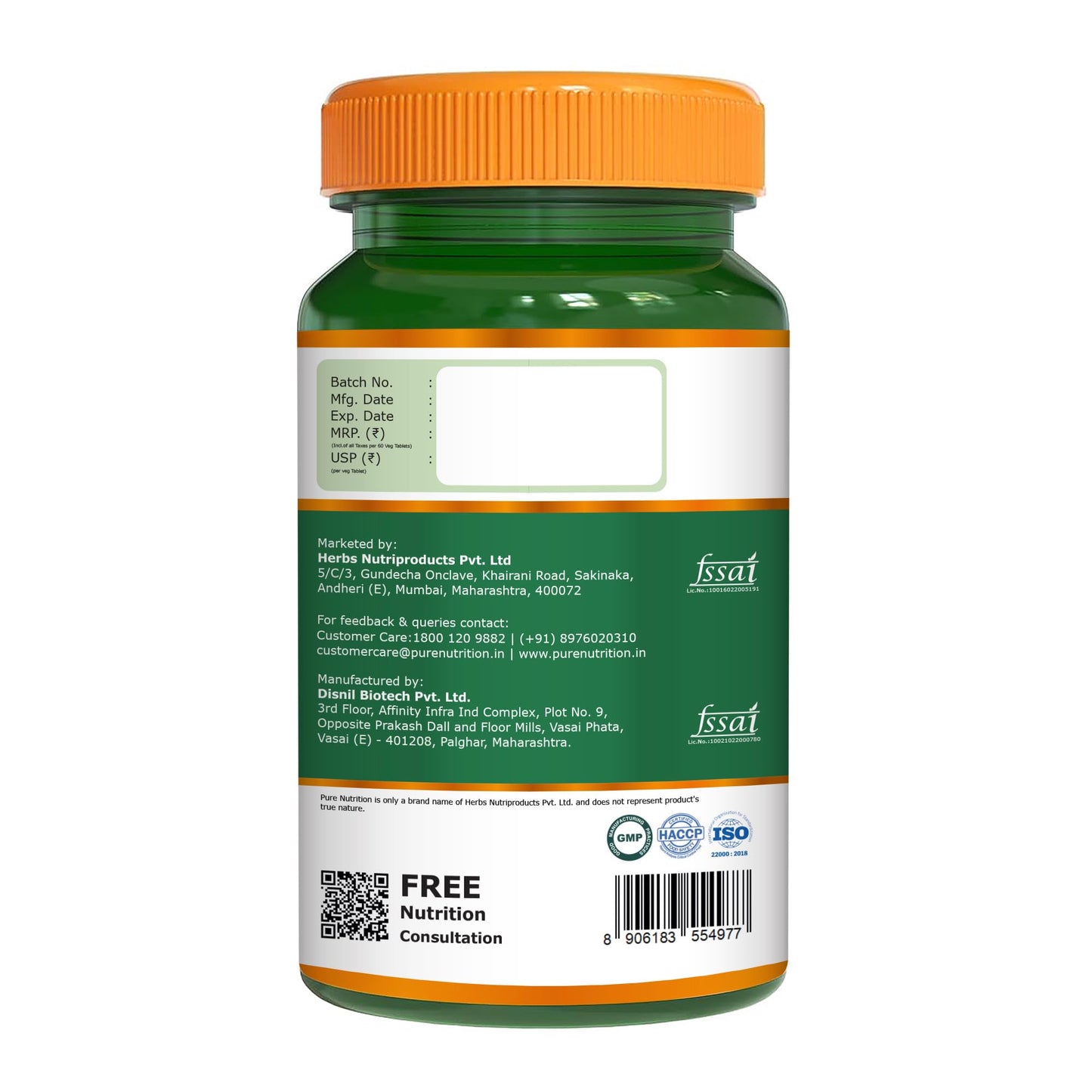 Pure Nutrition Magnesium Glycinate 550mg - 60 Tablets | High Absorption Magnesium Supplement for Daily Wellness | Supports Muscle Relaxation, Sleep & Nerve Function