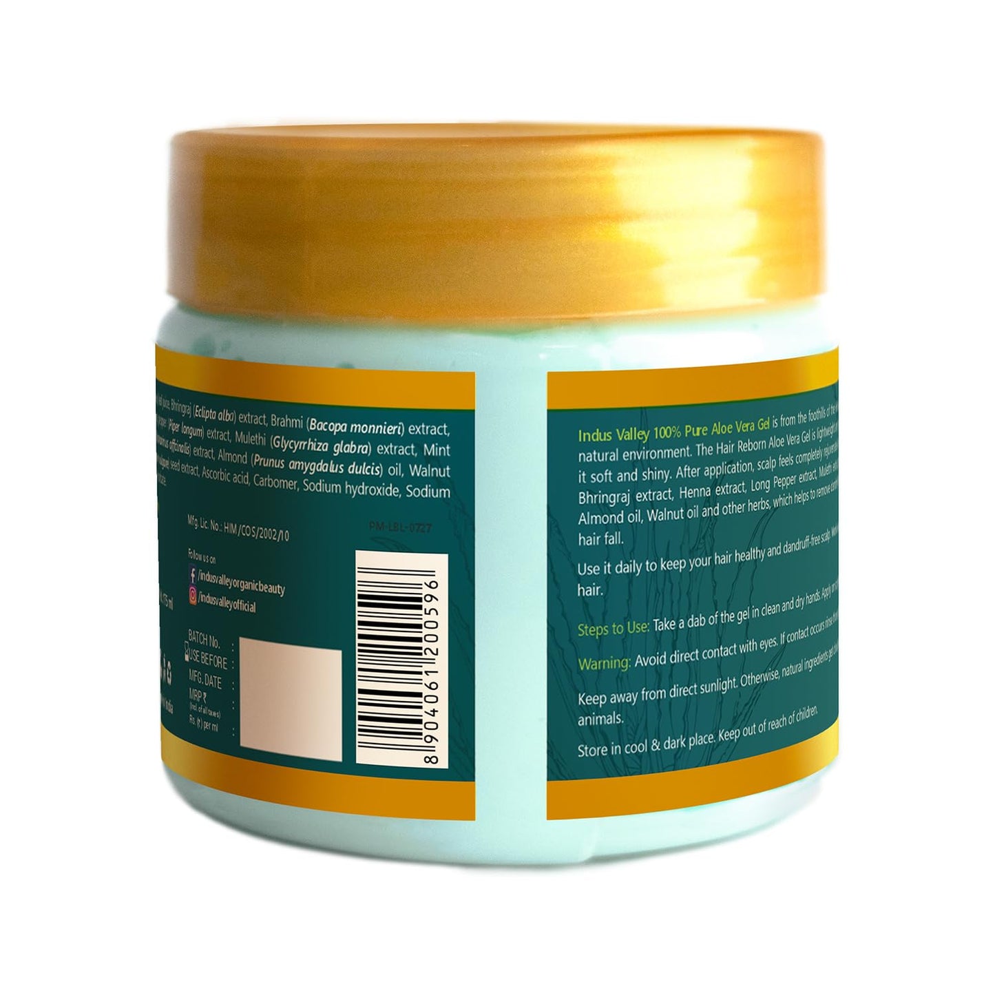 INDUS VALLEY Bio Organic Hair Reborn Aloe Vera Gel With Bhringraj & Wal- image 9