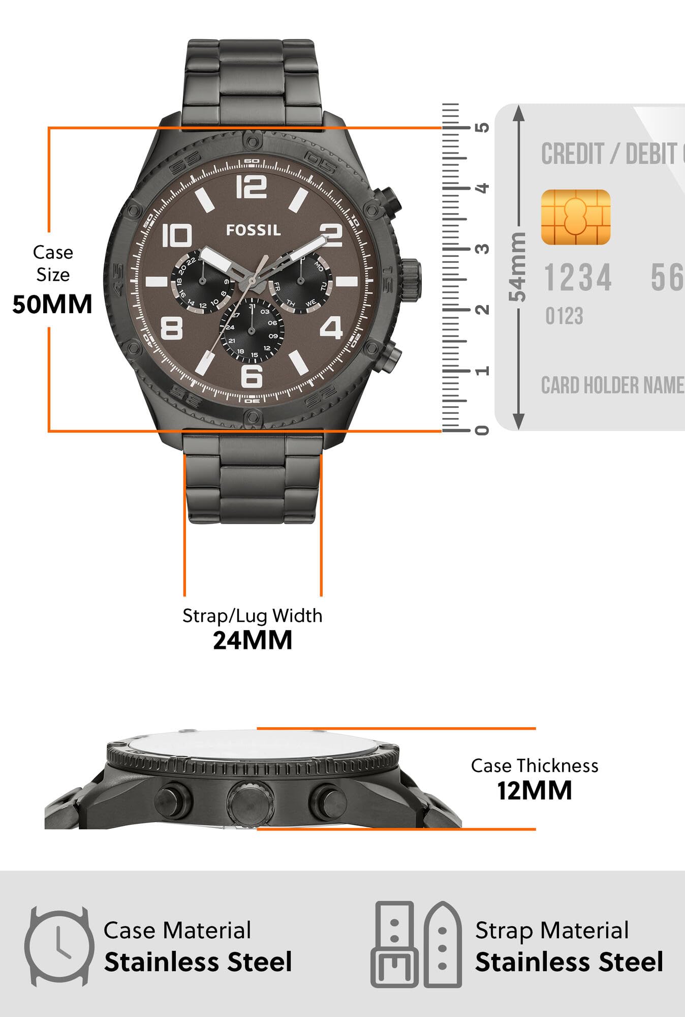 Fossil Brox Analog Gray Dial Men's Watch-BQ2533- image 8