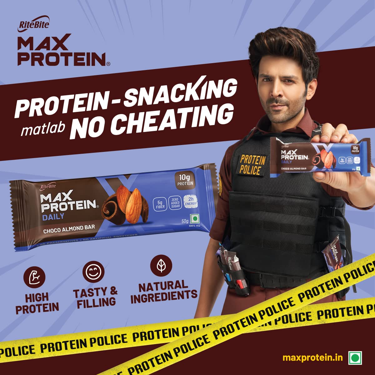 RiteBite Max Protein Daily Choco Almond Protein Bars With 10G Protein,- image 7