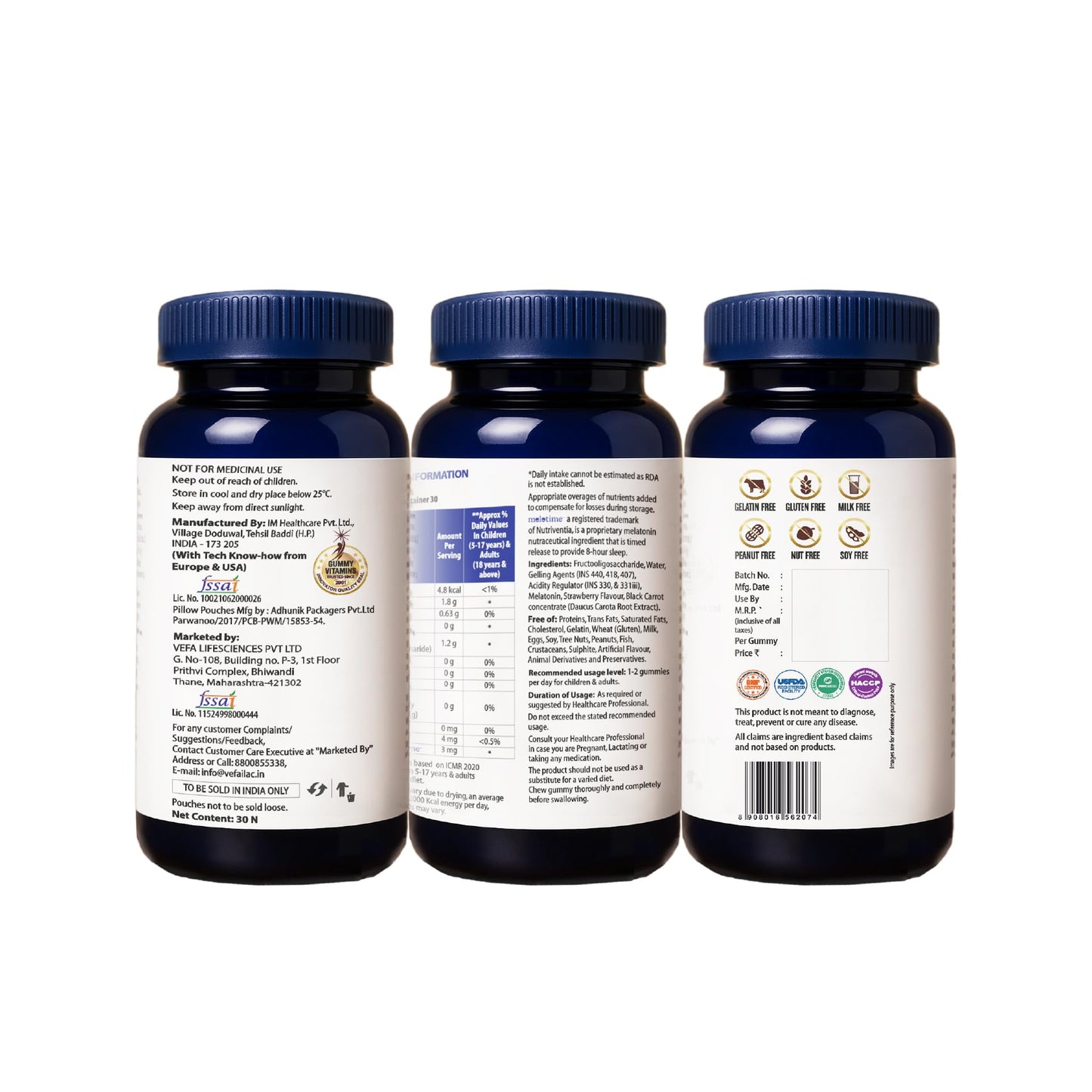 Jiggle Melo SR I 3mg Melatonin Gummies for Sleep I Sustained Release Melatonin | No Added Sugar I Non Habit Forming I Strawberry Flavour I 30 Gummies