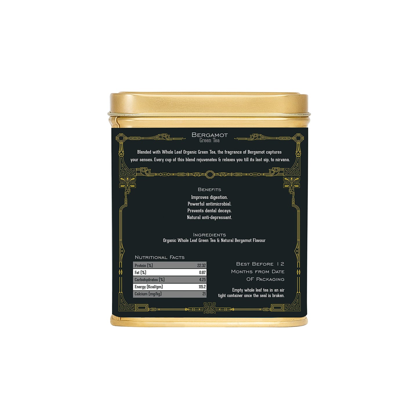 Tifusion Bergamot Earl Grey Organic Green Tea With Natural Bergamot Green Whole Leaf For Healthy Teeth Improves Metabolism Best As A Hot Drink Or Iced Cooler (30 Tea Bags, 30 Serving Cups)