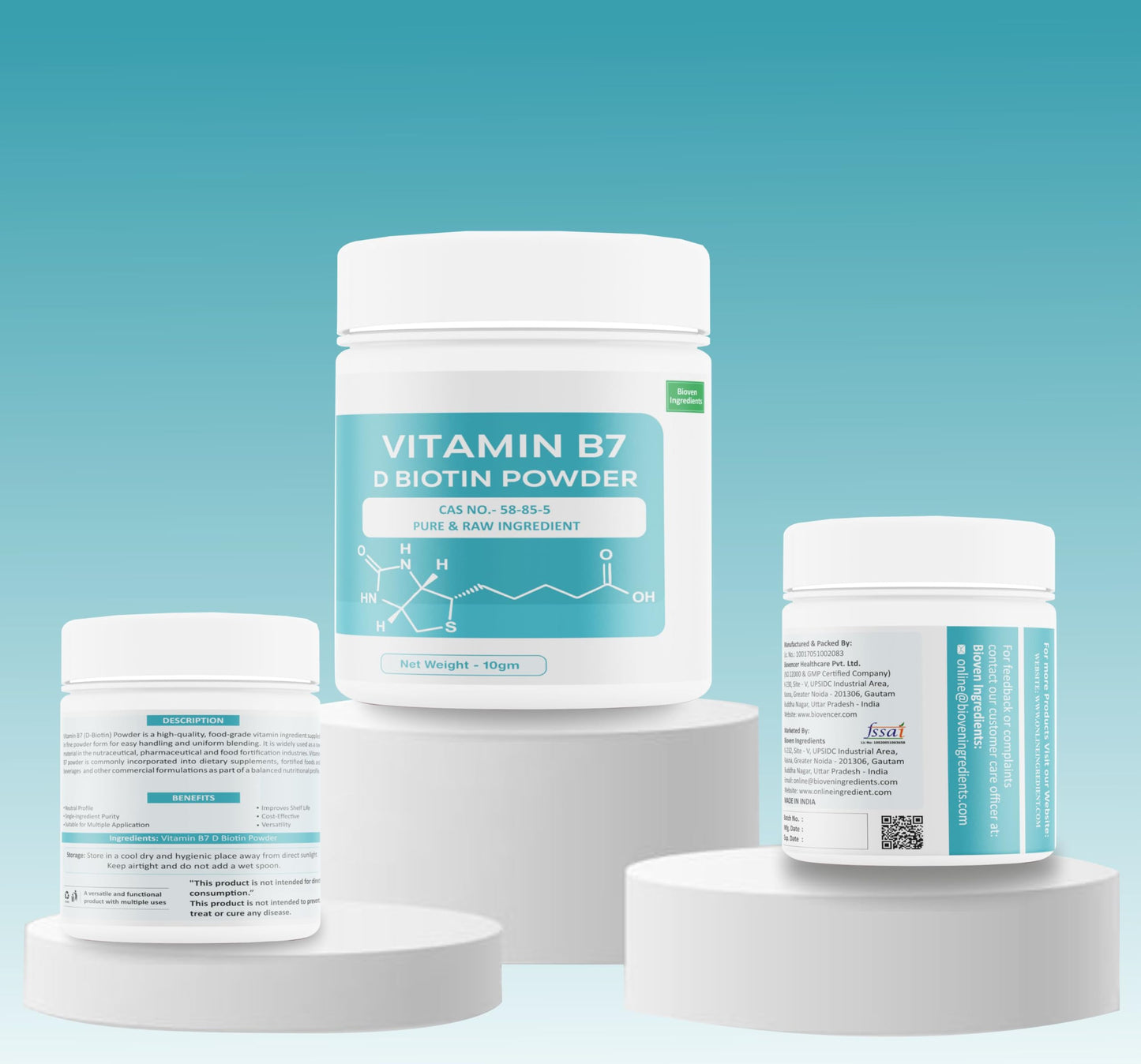 Bioven Ingredients Vitamin B7 (D-Biotin) – 10g