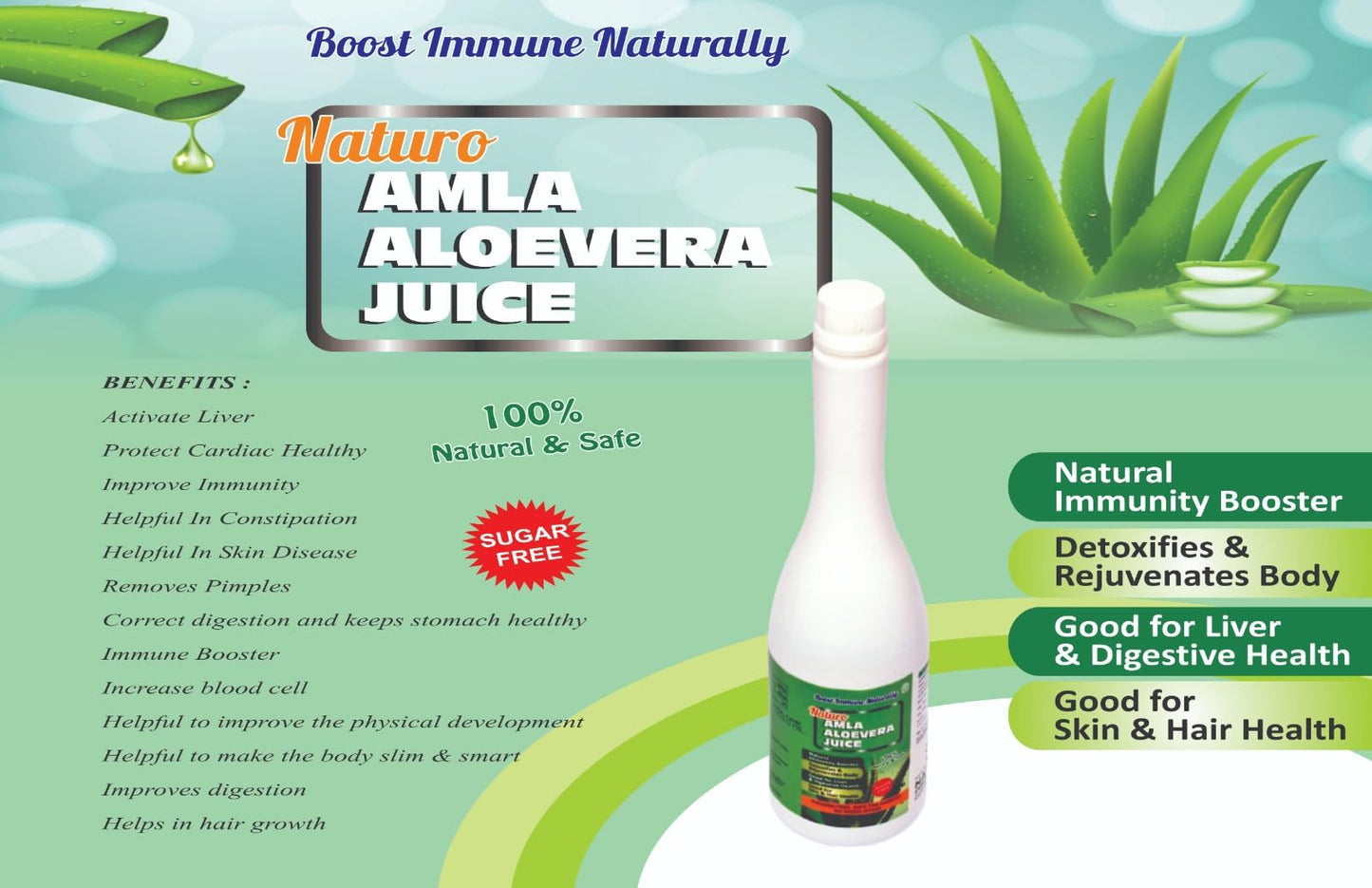 MEDIWIN LABORATORIES Aloe Vera Amla Syrup – Cold‑Pressed Herbal Juice for Detox, Digestion, Skin Glow & Hair Health | No Added Sugar, GMP & FSSAI Certified, 500 ml Bottle