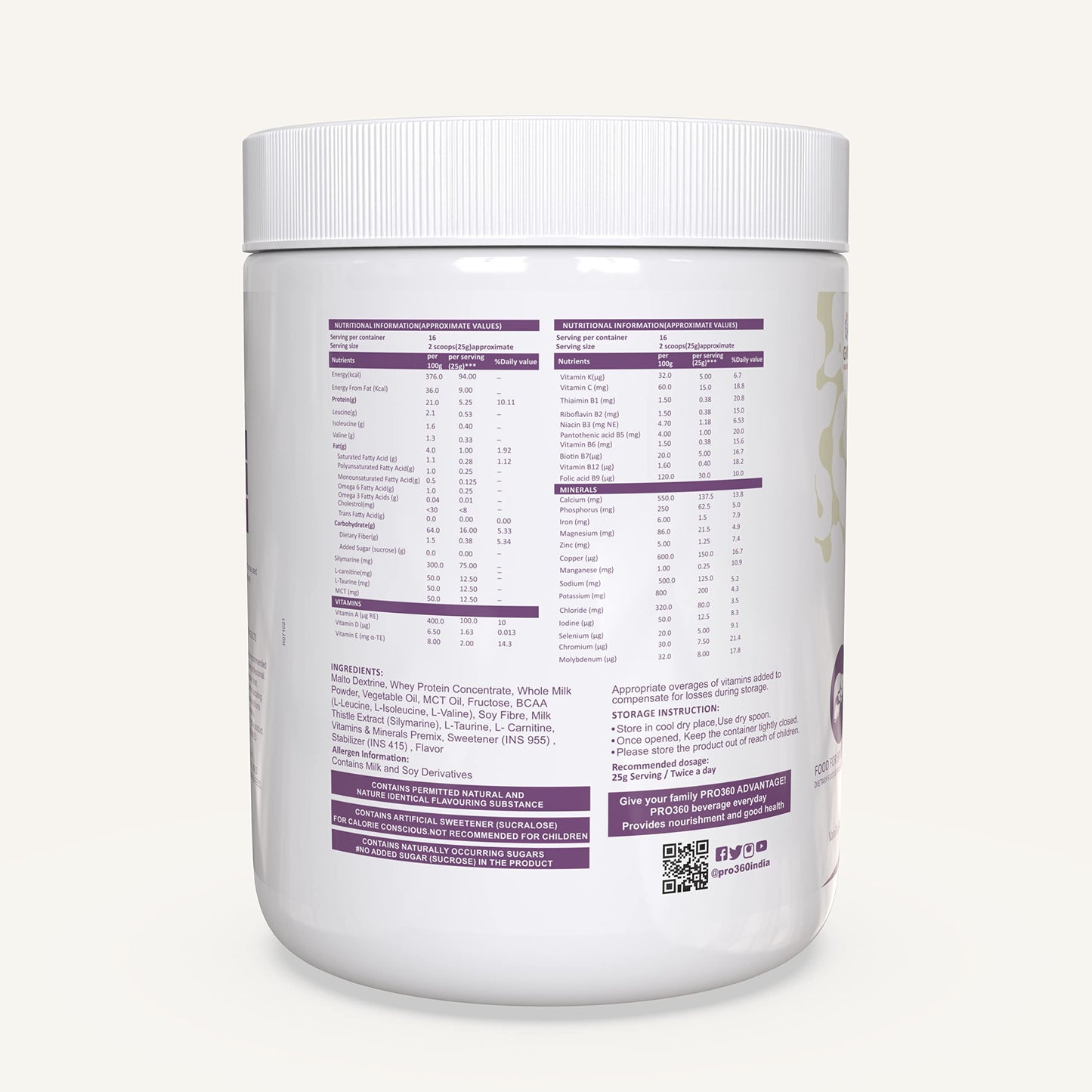 Pro360 Hepa Liver Care Protein Supplement โ Complete Liver Supplements for Health| Formula Enriched with Silymarin, MCT & BCAA โ Vanilla โ 400g