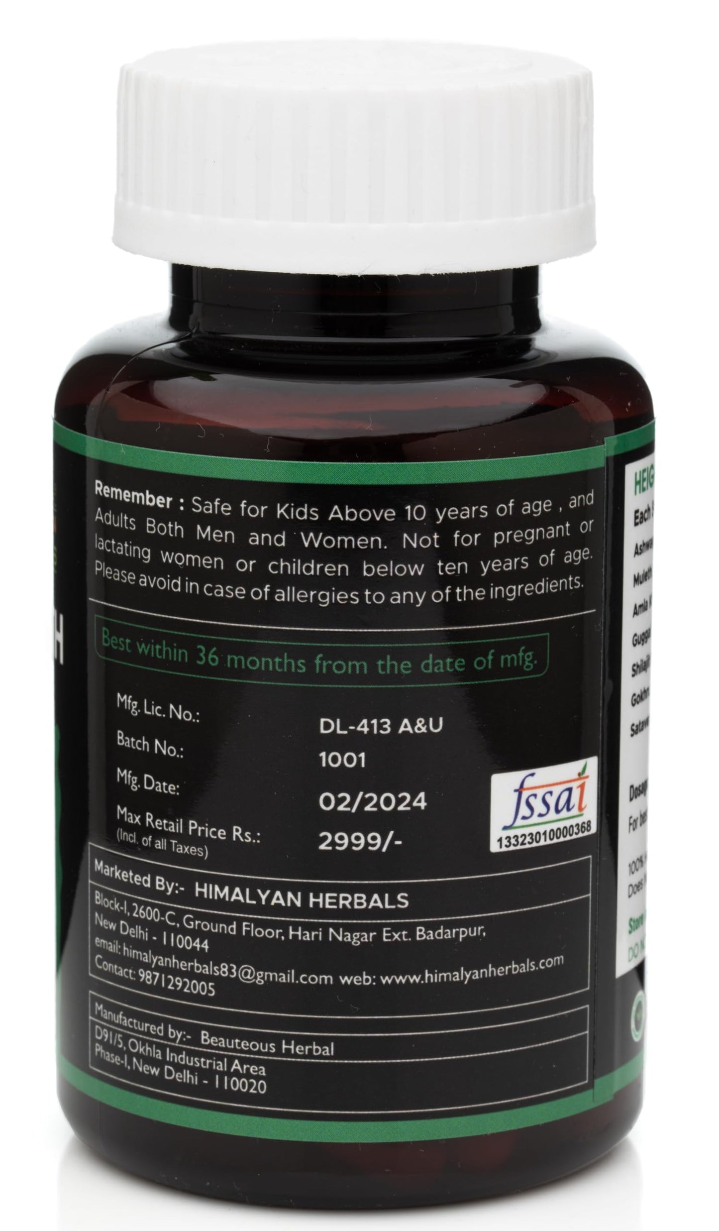 Himalyan Herbal's Height Increase Growth Capsules | 30 Capsules- image 5