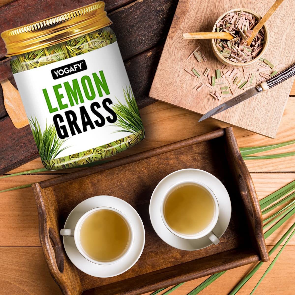 YOGAFY Organic Lemongrass Herbal Tea Leaves | 100g - 50 Cups- image 8