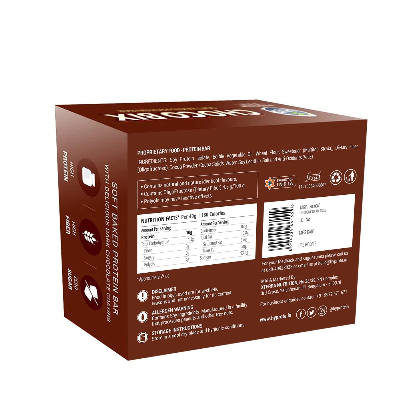 HYP Zero Sugar Protein Bar, Choco Bix | 10G Protein Energy Bar | Sugar- image 7