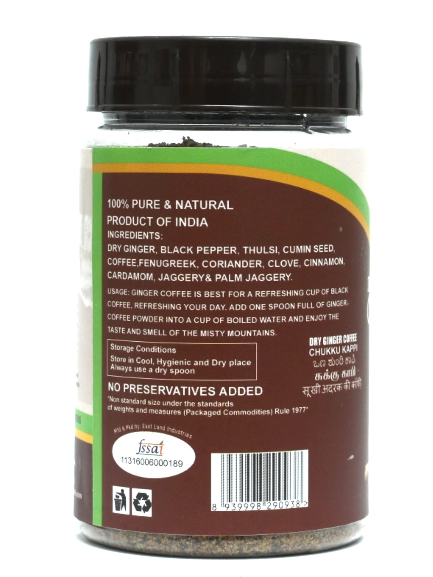 GRANNY's FOODS Gf Instant Chukku Kappi150G(Pack Of 1)/Ginger Coffee/Sukku Malli Kappi/Traditional Flavor & Taste Of Idukki/Product Of Kerala, Powder, Plastic Bottle