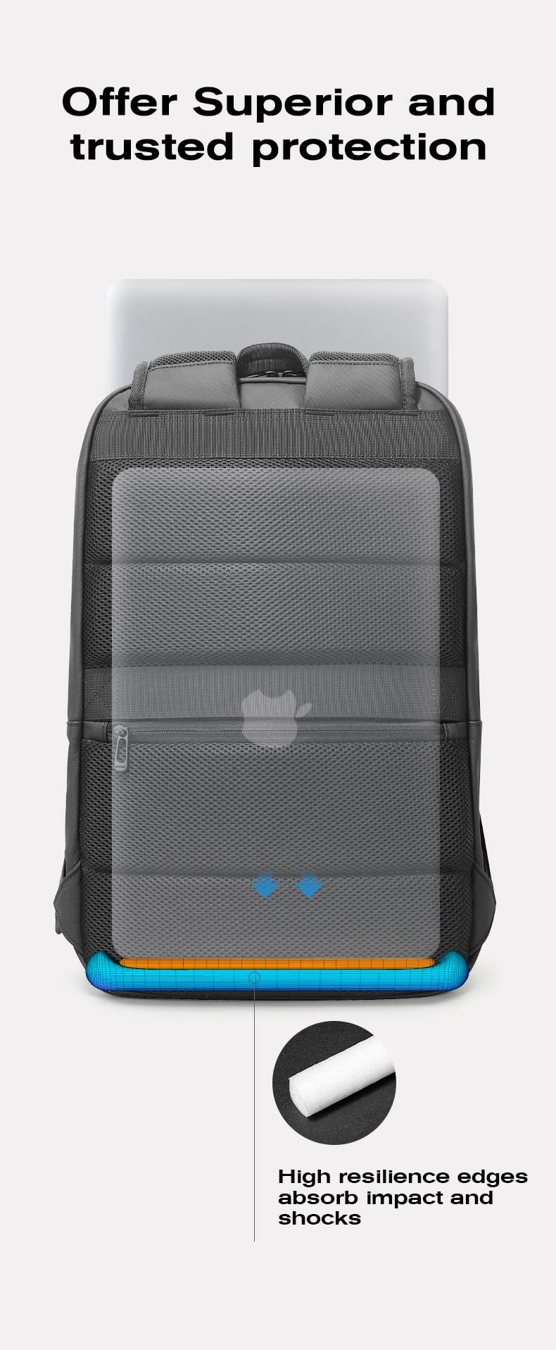 Red Lemon BANGE MetroGuard Laptop Backpack | 27L Water-Resistant Travel Bag | Anti-Theft Backpack for Men & Women | Fits 15.6" & 16" Laptops | Office, College, Business & Travel Bag (Grey)