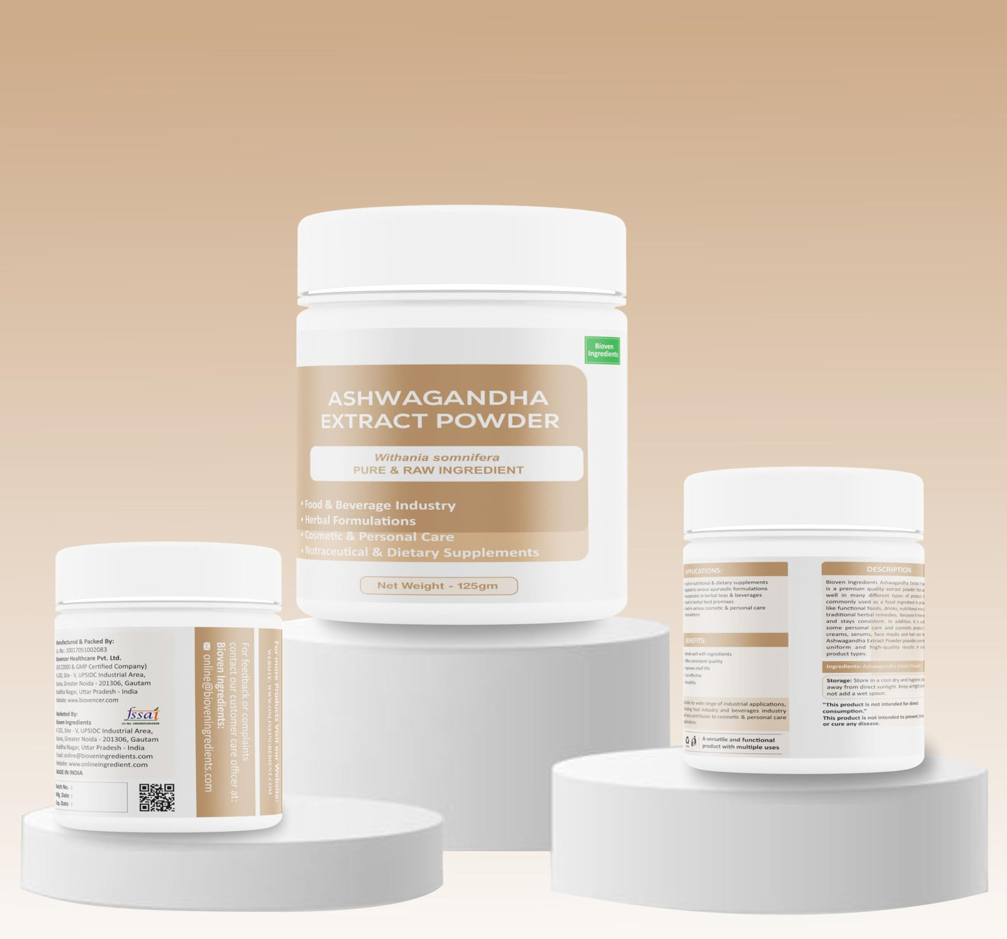 Bioven Ingredients Ashwagandha Extract 125g, 500g (Small, 125.00)