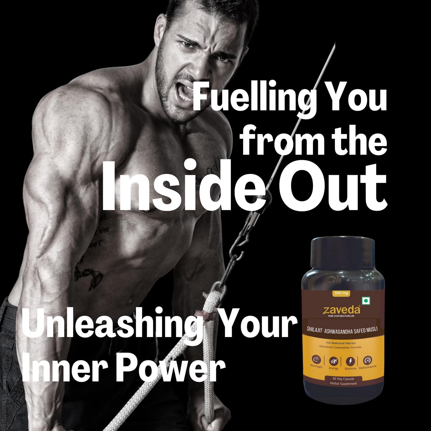 ZAVEDA Shilajit Ashwagandha Kounch beej Safed Musli Capsules For Men |- image 6