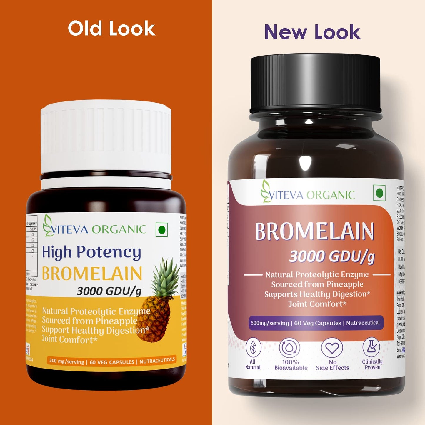 Viteva Organic High Potency Bromelain Digestive Enzyme 3000 GDU/g - 500- image 6