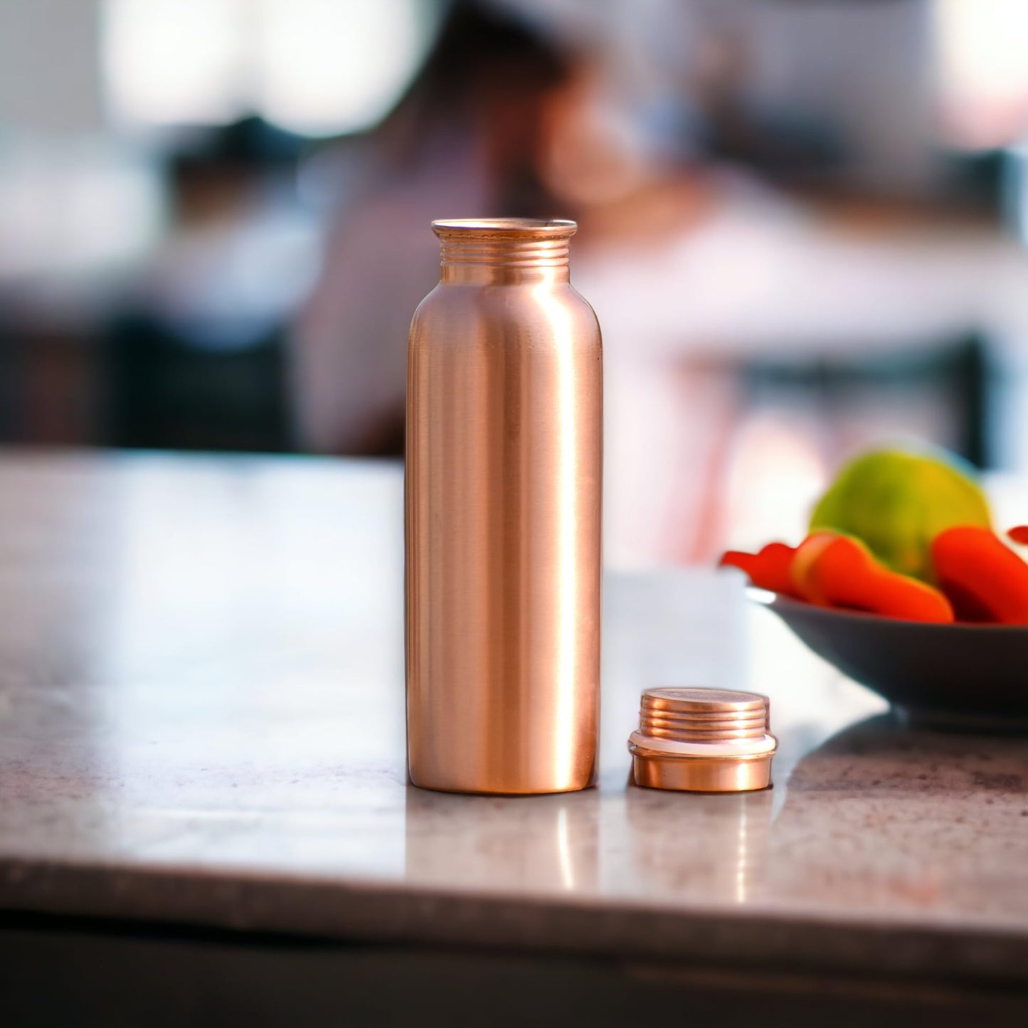 HEALTHANDWEALTH Pure Copper Bottle 750 ML water Hold | Copper Bottle Jo- image 7