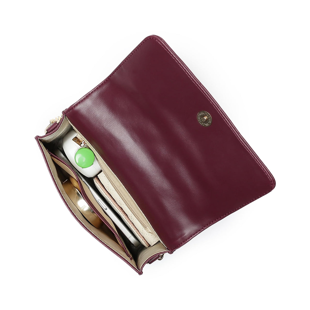 Fastrack Pop Sling | Faux-Leather Women’s Handbag | Hardware with Chain Strap, Magnetic Closure & Smart Organised Compartment