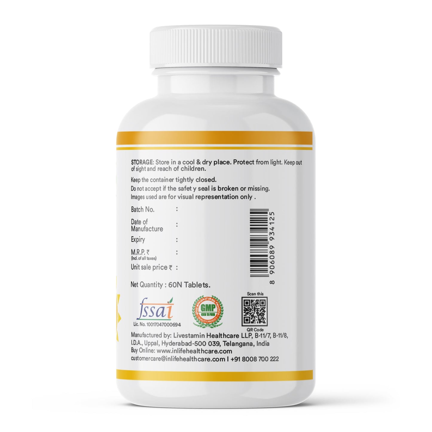 INLIFE Vitamin D3 600 IU K2 MK7 55 mcg, Lichen Sourced Plant Based, Stronger Bones Immunity & Calcium Absorption, 60 Tablets