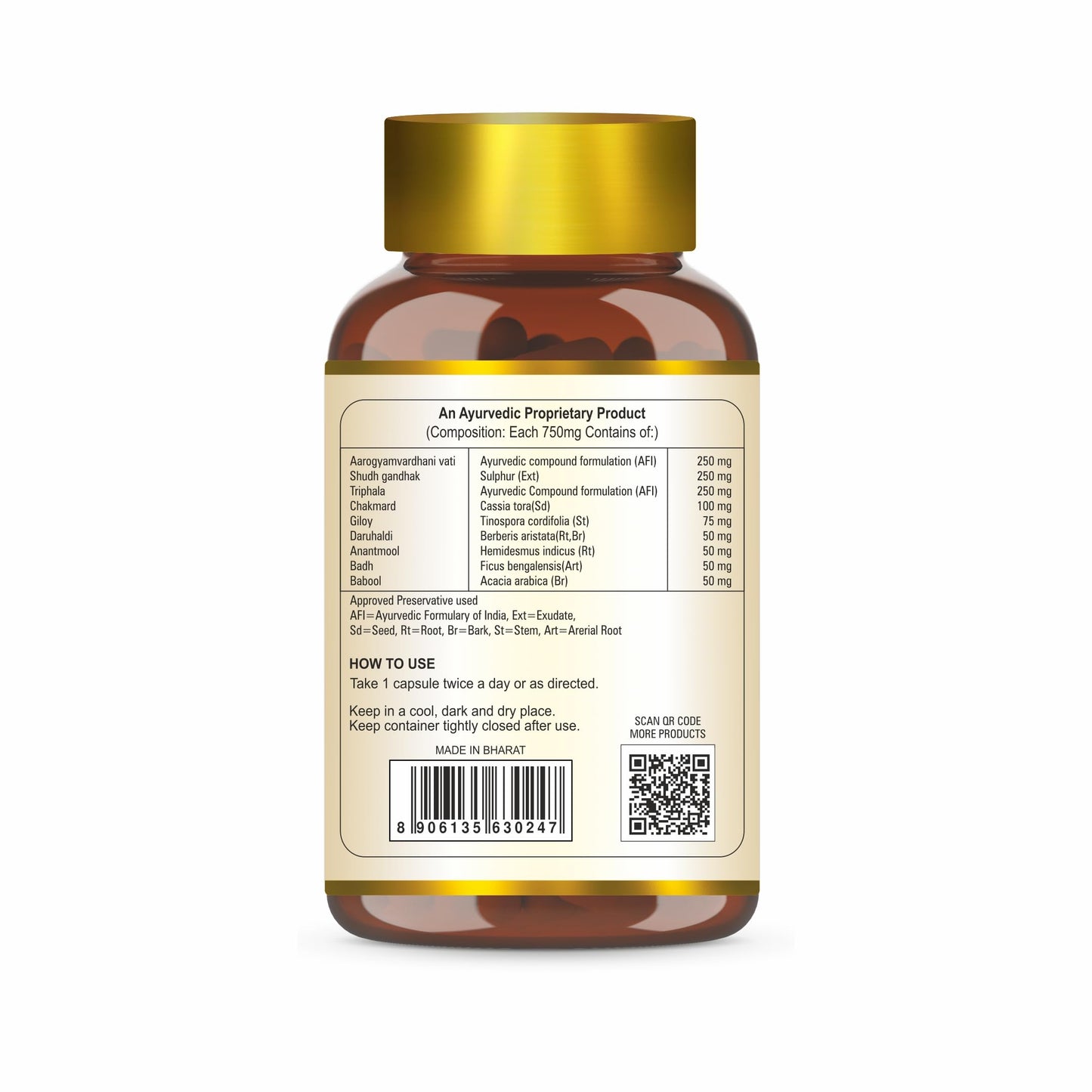 Vedobi Anti Itching Capsules | Ayurvedic Herbal Formula for Skin Wellness & Comfort | 100% Veg, Gelatin-Free | 60 Capsules