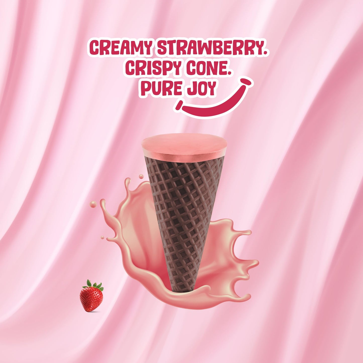 Pure Temptation Joy Strawberry Flavored Waffle Cone - Chocolates For Kids Gift Pack - 1 X 24 Pcs - Display Stand - Birthday Chocolate Gift Box For Girls & Boys - Family Chocolate Pack