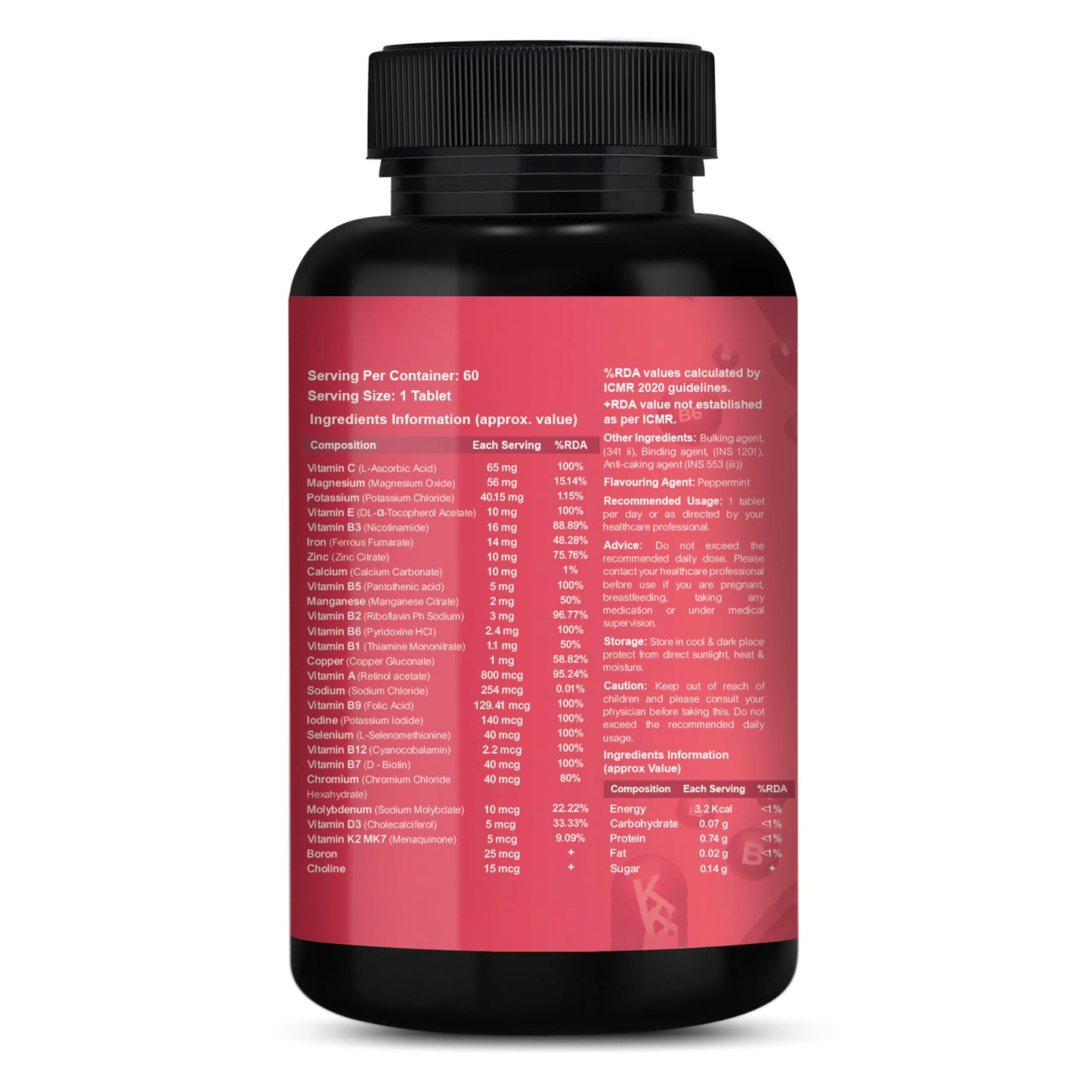 CUREFOREVER Multivitamin Tablets for Women with Vitamin C, Zinc & Biotin | Complete Multivitamin for Women’s Wellness | Supports Energy, Bone Health, Skin & Immunity | 60 Veg Tablets
