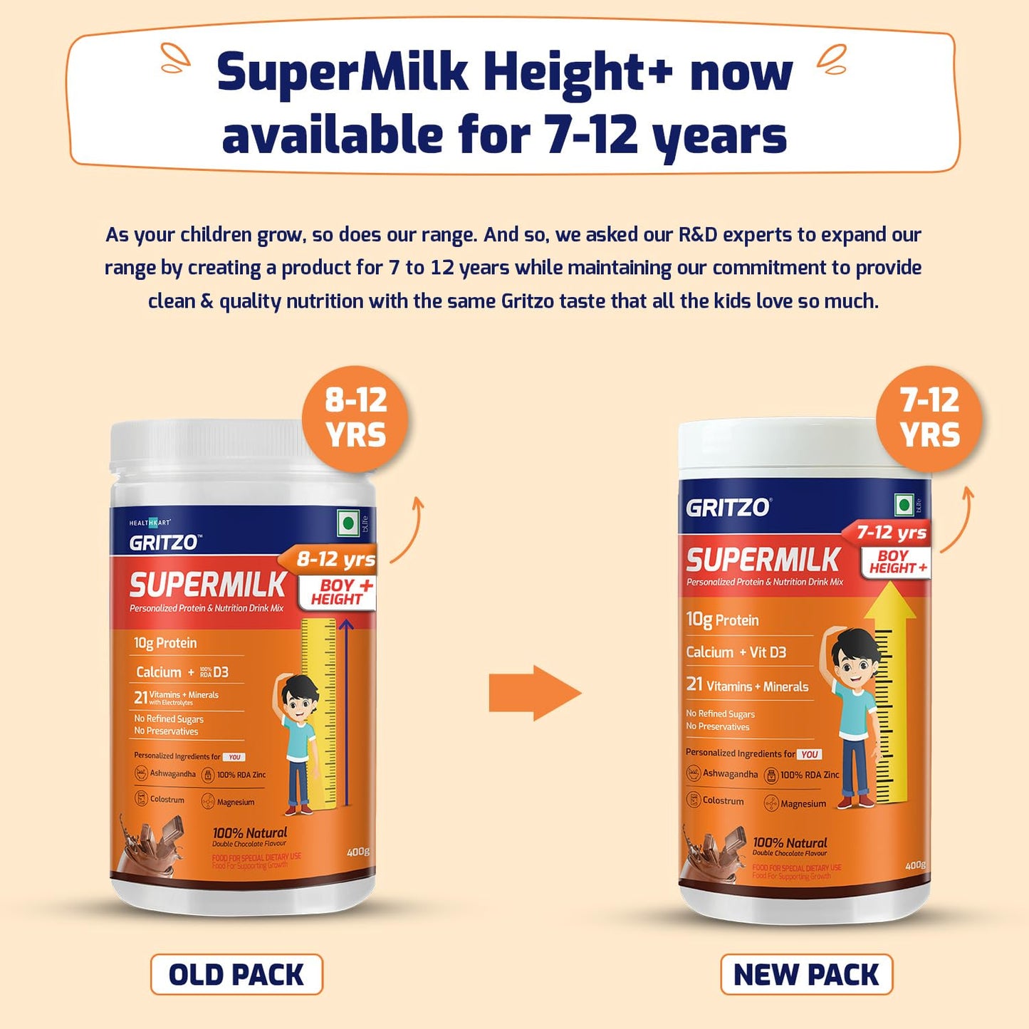 Gritzo Supermilk Height+ For 8-12Y Boys,100% Natural Double Chocolate,- image 11