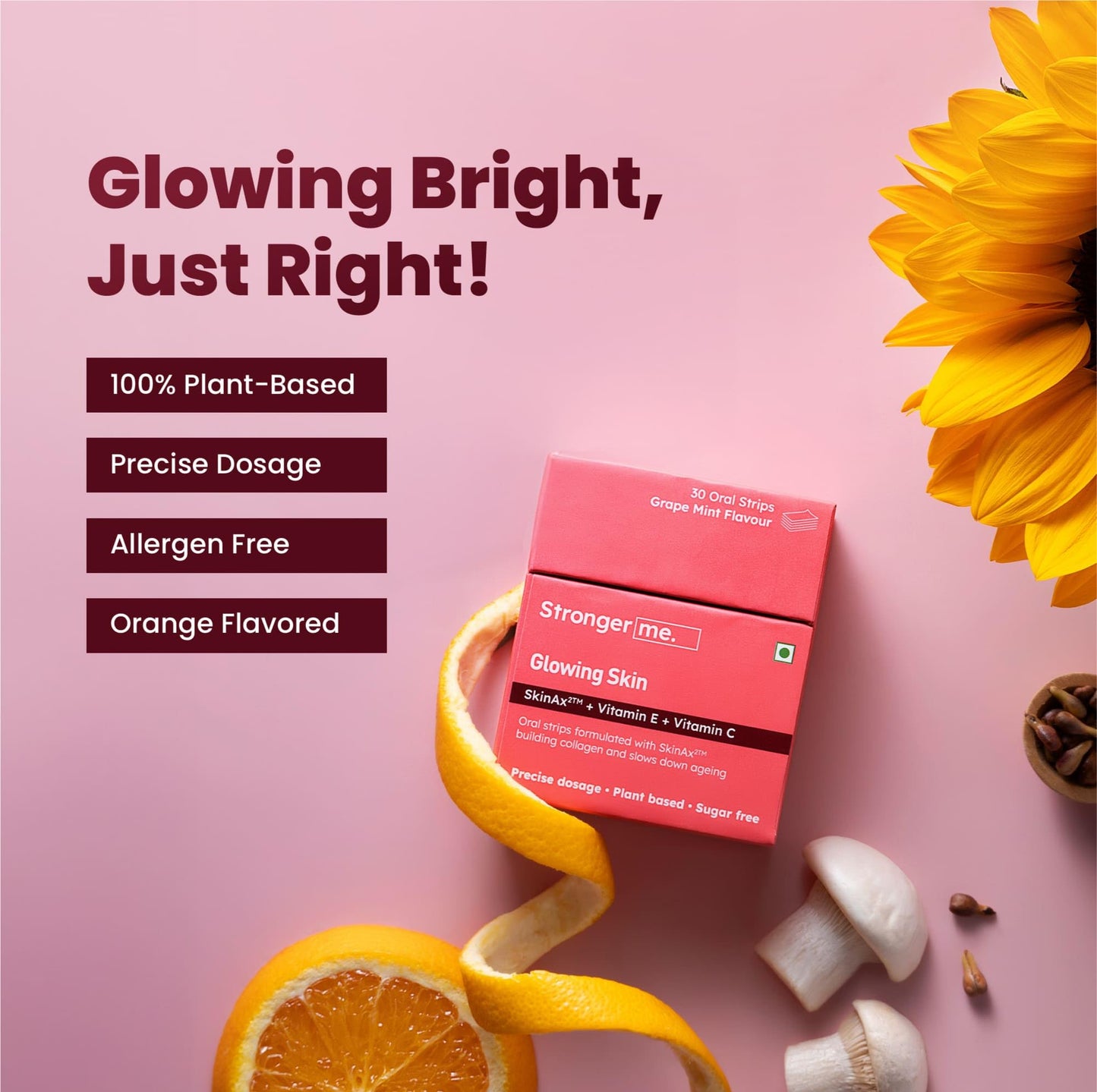 Stronger Me Skin Supplement with Plant Based Vitamin E, D3, C, SkinAx2T- image 8