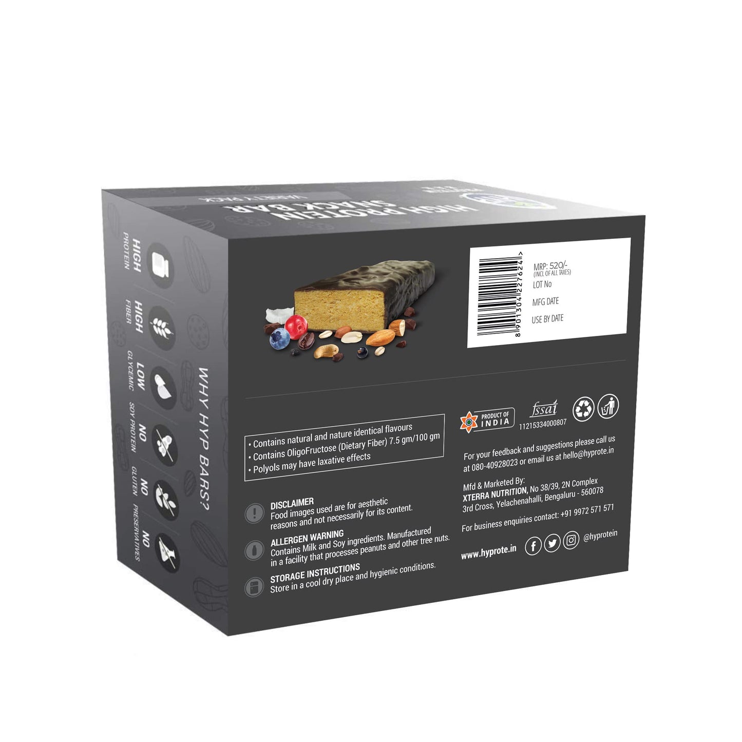 HYP Sugarfree Variety Pack - 8 Bars (2 Oats Brownie+ 2 Espresso+ 2 Berr- image 7