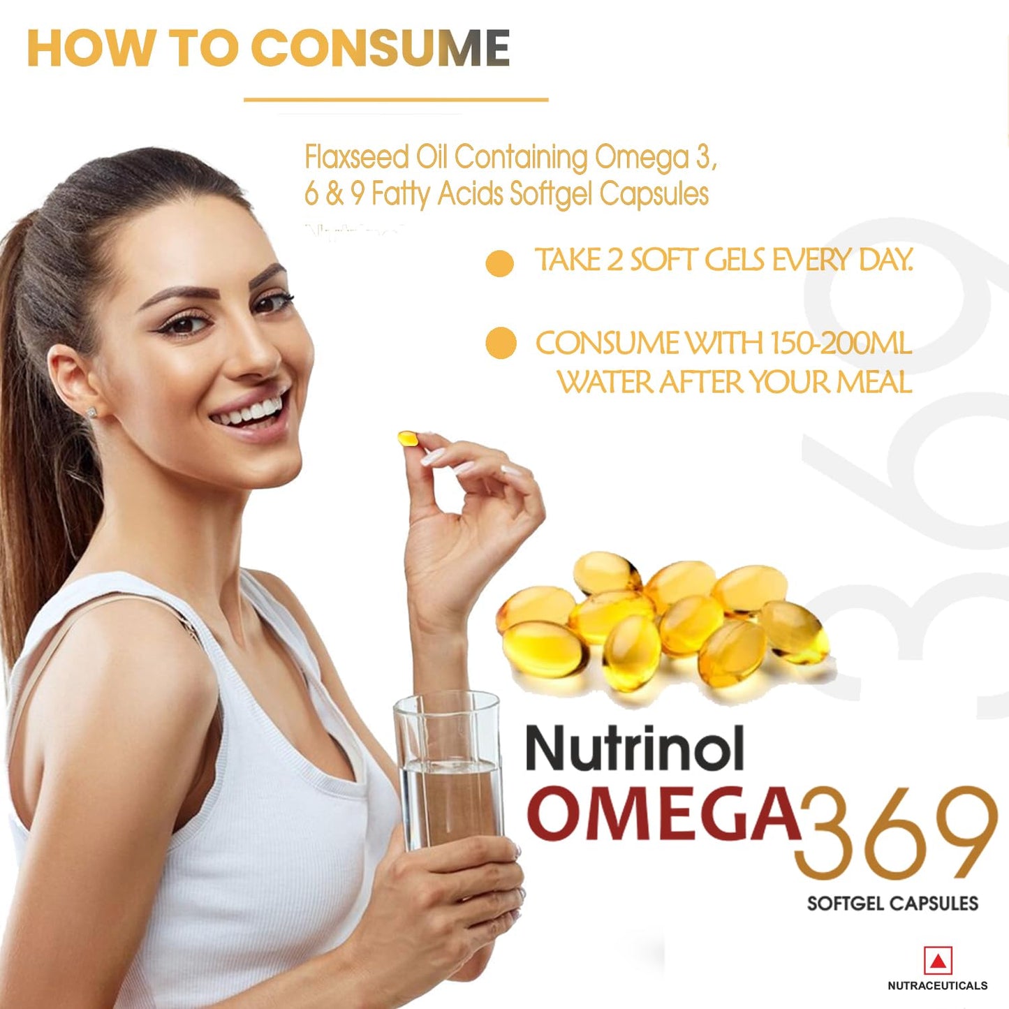 KNOLL HEALTHCARE Nutrinol Omega 3 6 9 Multivitamin Supplement for Men & Women (450 mg Omega Oil Concentrate with Flaxseed & Blackseed Oil) Fatty Acids (Omega 3 6 9, 10 Capsules)