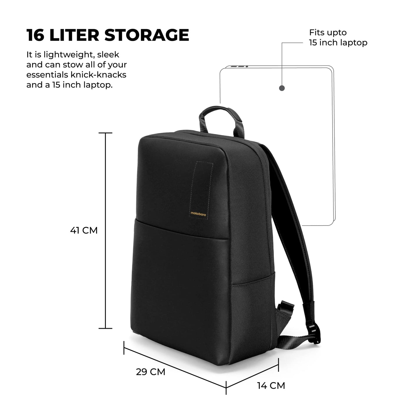 MOKOBARA The Backpack 16L Premium Nylon 15" Unisex Multipurpose Laptop Backpack (Money Moves, Black)