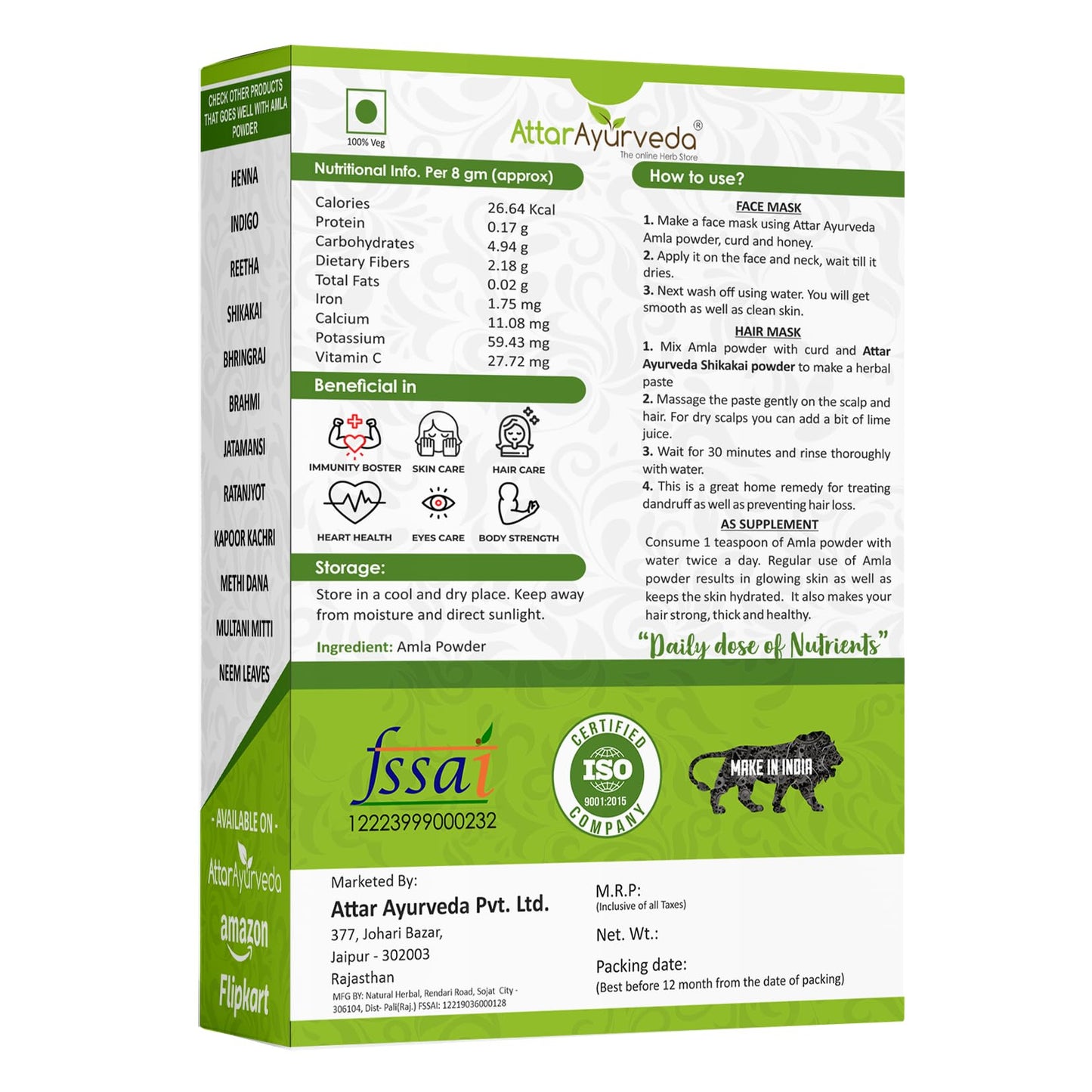 Attar Ayurveda Pure Amla Powder For Hair Growth | 100% Natural, No Pres- image 8