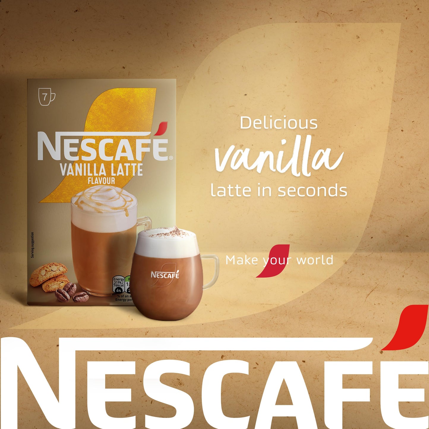 NESCAFÉ Vanilla Latte Instant Coffee 7 x 18.5g Sachets