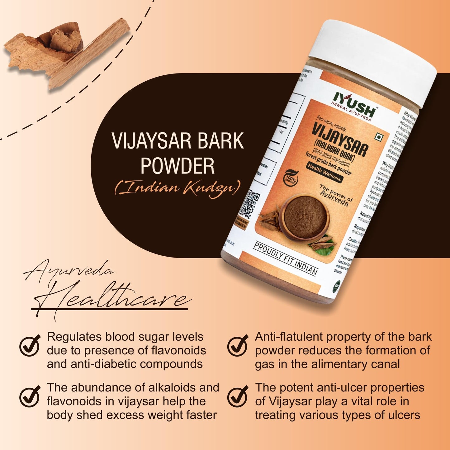 IYUSH Herbal Ayurveda Vijaysar Powder (pack of 2)- 100gm each- image 6