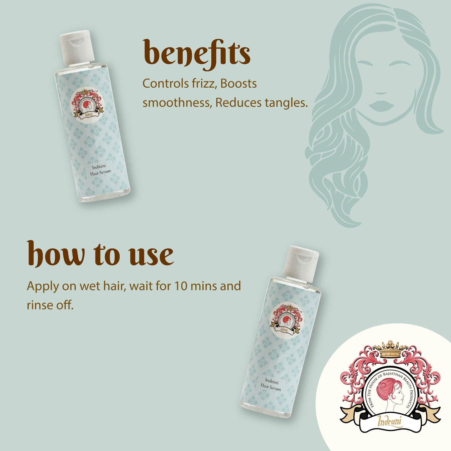 Indrani Hair Serum For Women Makes Hair Shinier 100 Ml- image 5