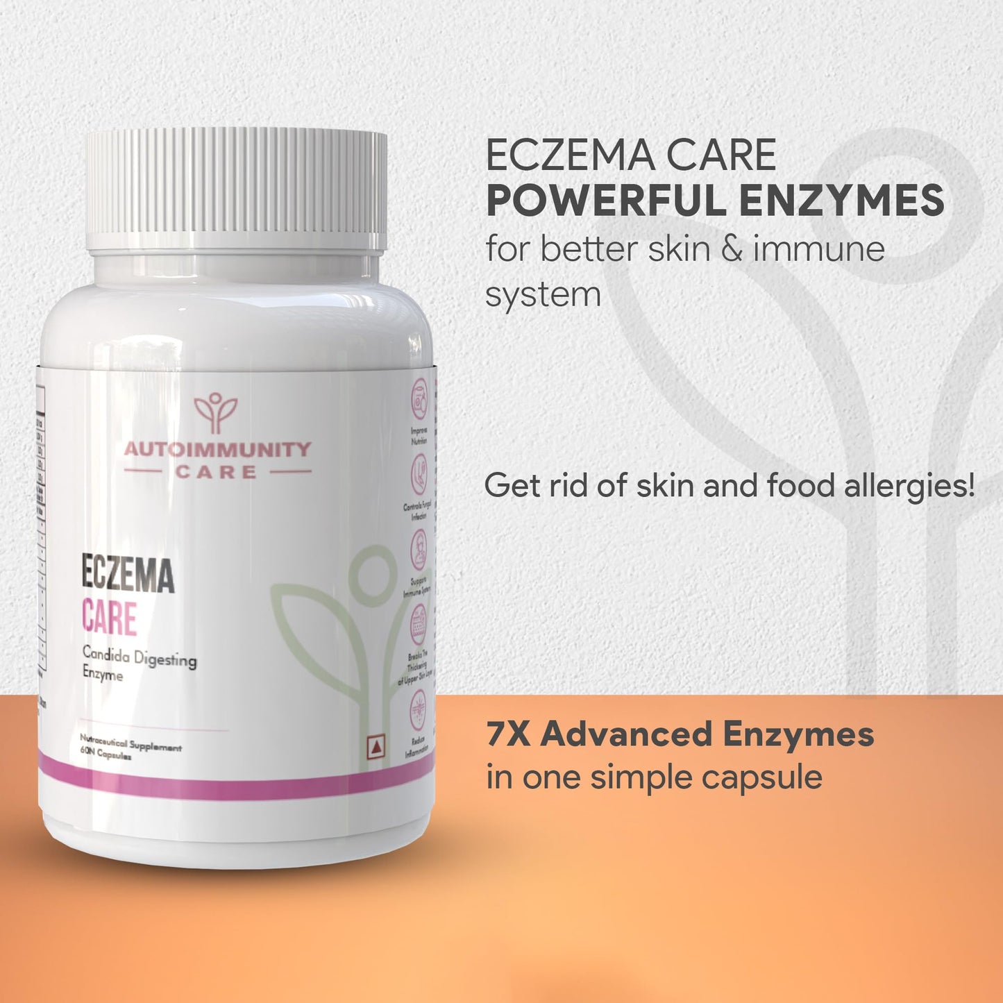 Autoimmunity care Eczema Care | with S.Boulardii, Eczema, Skin Allergies, Skin Rashes, Acne, Alopecia | Supports Immune System, Reduces Systemic Inflammation | 60 Capsules
