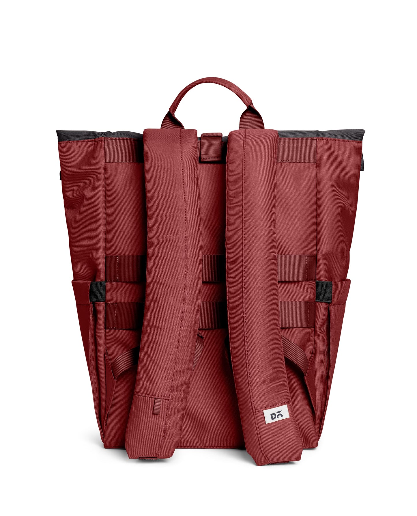 DailyObjects PET Charcoal-Red Clay Miles Roll Top Backpack (17L) for Office & Daily Use| 100% Recycled | Travel Bag | Fit any Laptop Upto 14 Inch | Multifunctional Adjustable Straps & G-Hook closure
