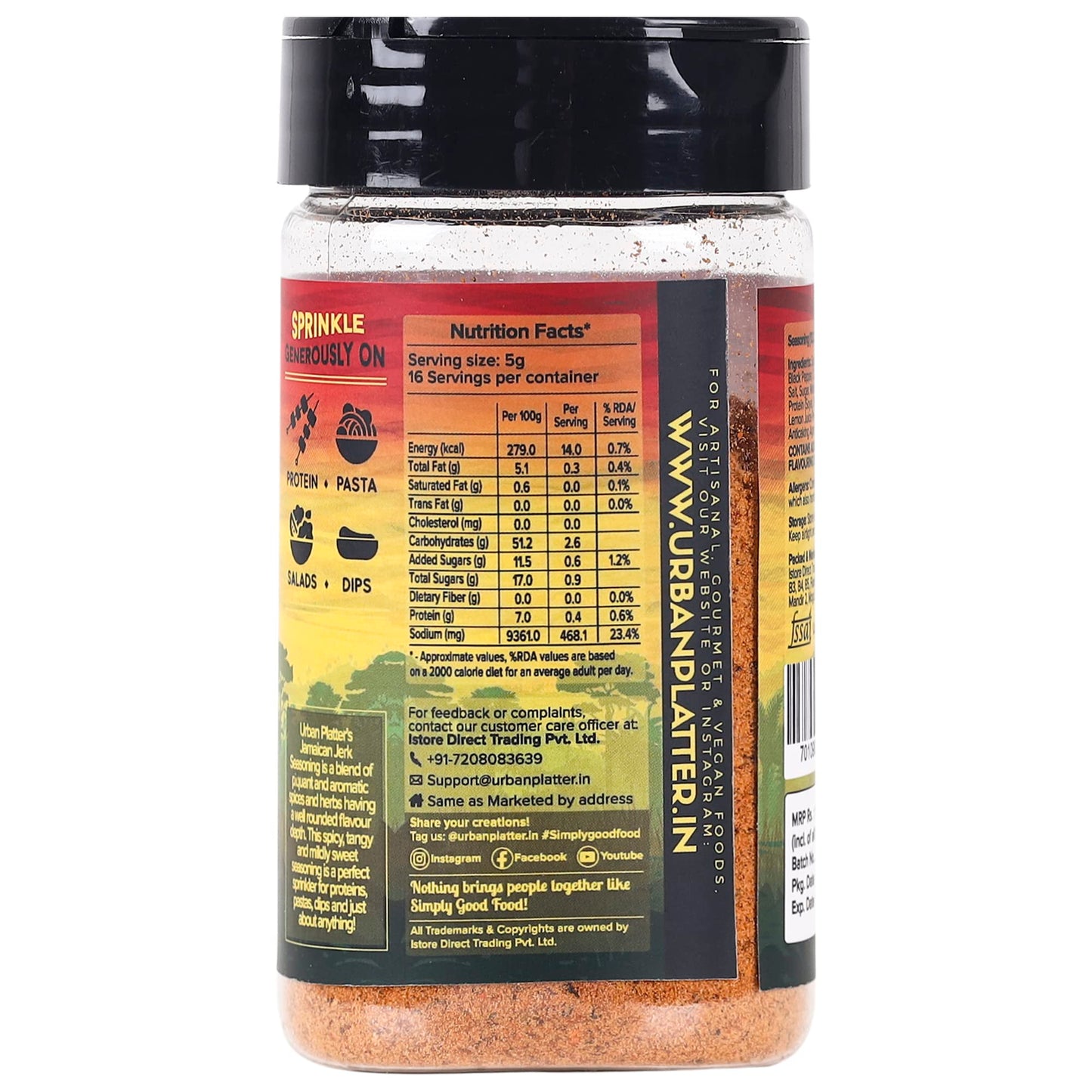 Urban Platter Jamaican Jerk Seasoning, 80g (Bold and Spicy Caribbean Blend | Perfect for Marinades, Grilling and Roasting)