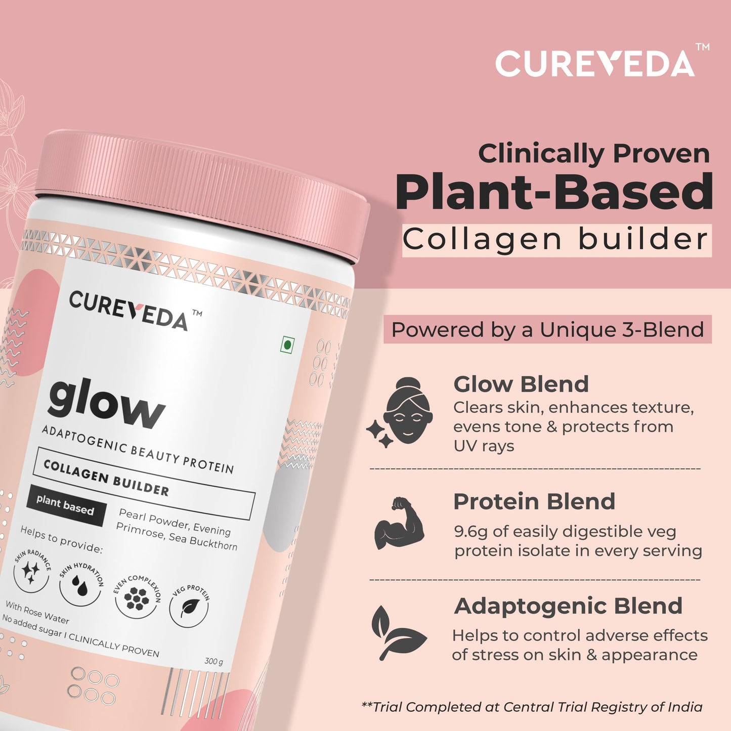 Cureveda Plant Based Collagen Builder Glow Powder for Women & Men Skin- image 9