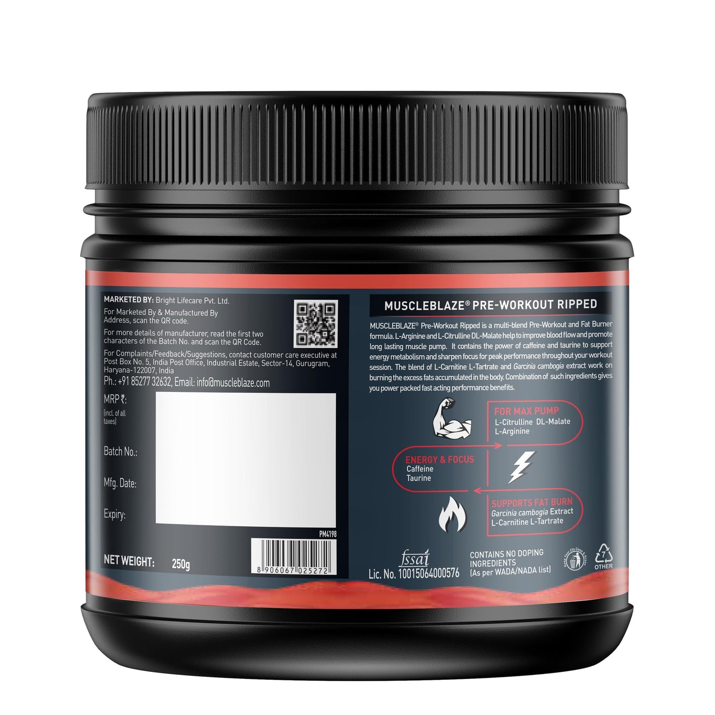 MuscleBlaze Pre Workout Ripped (Raspberry Lemonade, 250 g, 27 Servings)- image 9