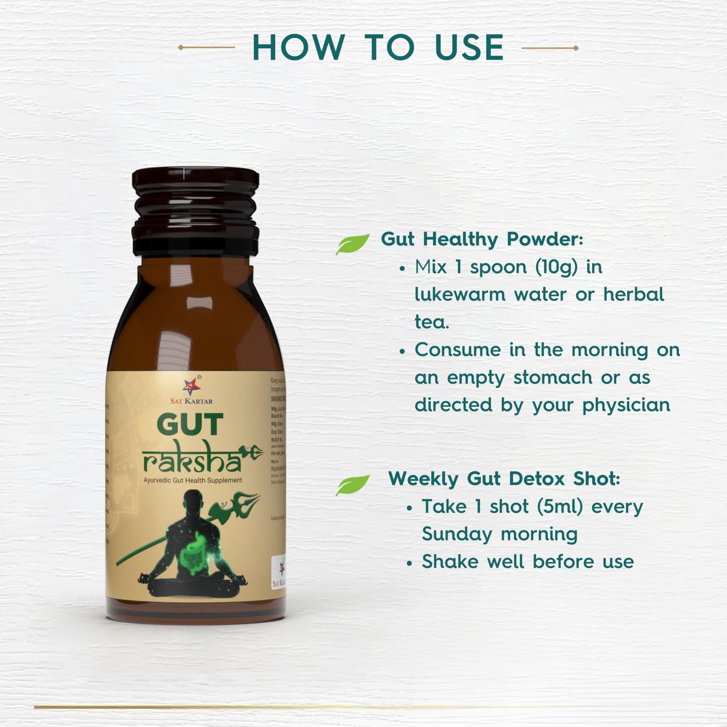 SK Gut Raksha | Ayurvedic Gut Health Supplement (5 in 1 pack) | Made In India