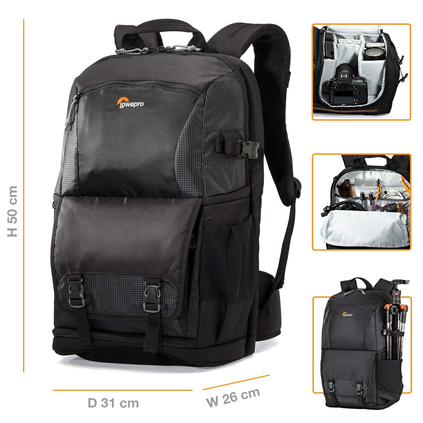 Lowepro Fastpack BP 250 AW II Camera Backpack (Black)