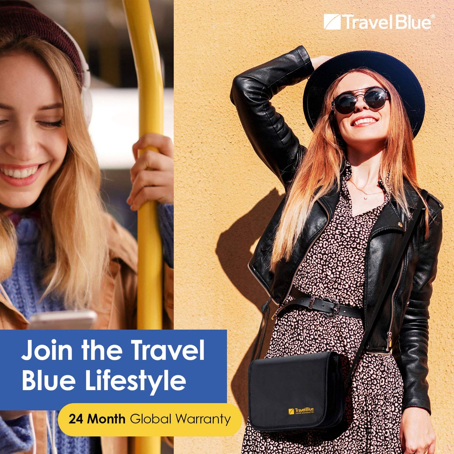 Travel Blue Nylon City Sling Pouch for Men & Women | 4 Zipped Compartments | Adjustable Shoulder Strap | Water-Resistant Travel Crossbody Bag | Black