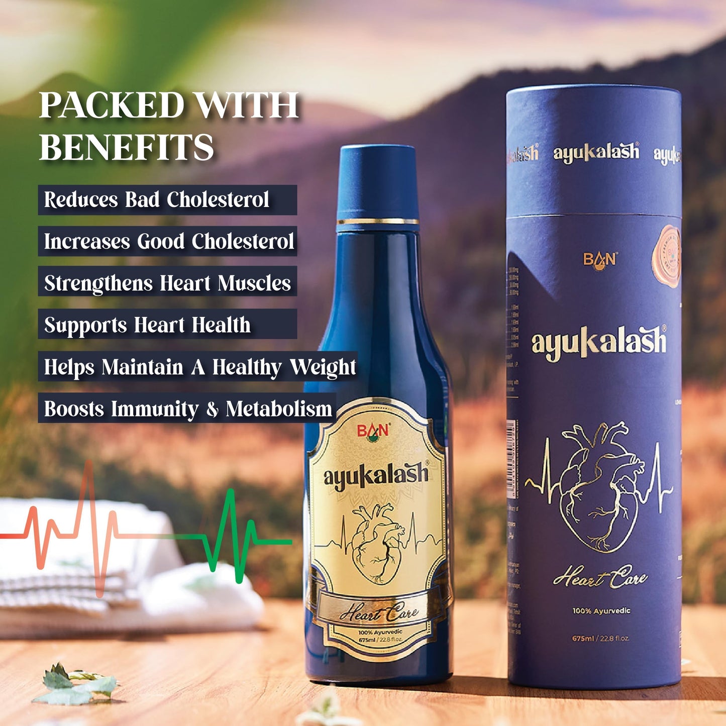 AYUKALASH Heart Care Ayurvedic Syrup 675 ml | Herbal Blend with Ayurveda Ingredients | Zero Sugar Formula | Natural Chyawanprash Based Supplement for Wellness, Digestion, Blood Pressure & Cholesterol
