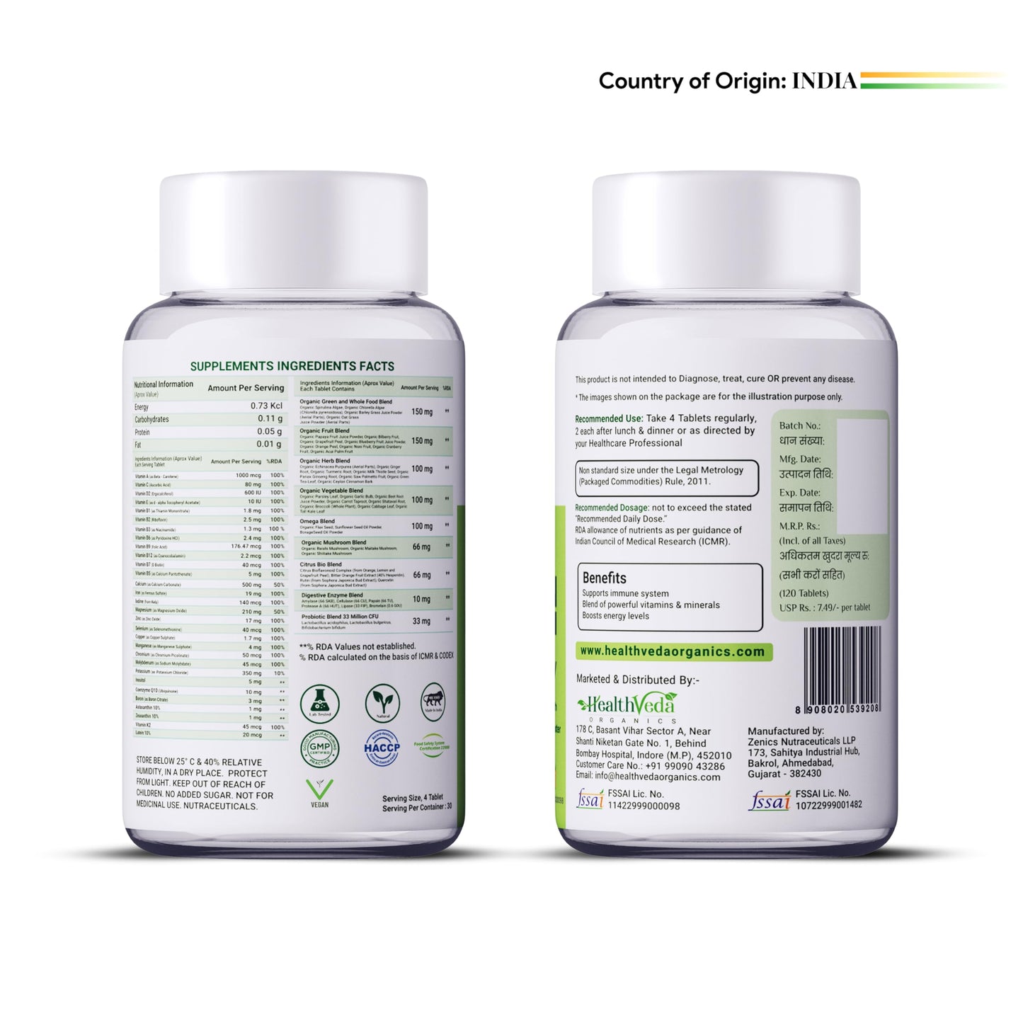 HEALTH VEDA ORGANICS PRIVATE LIMITED Whole Food Multivitamin With Natur- image 8